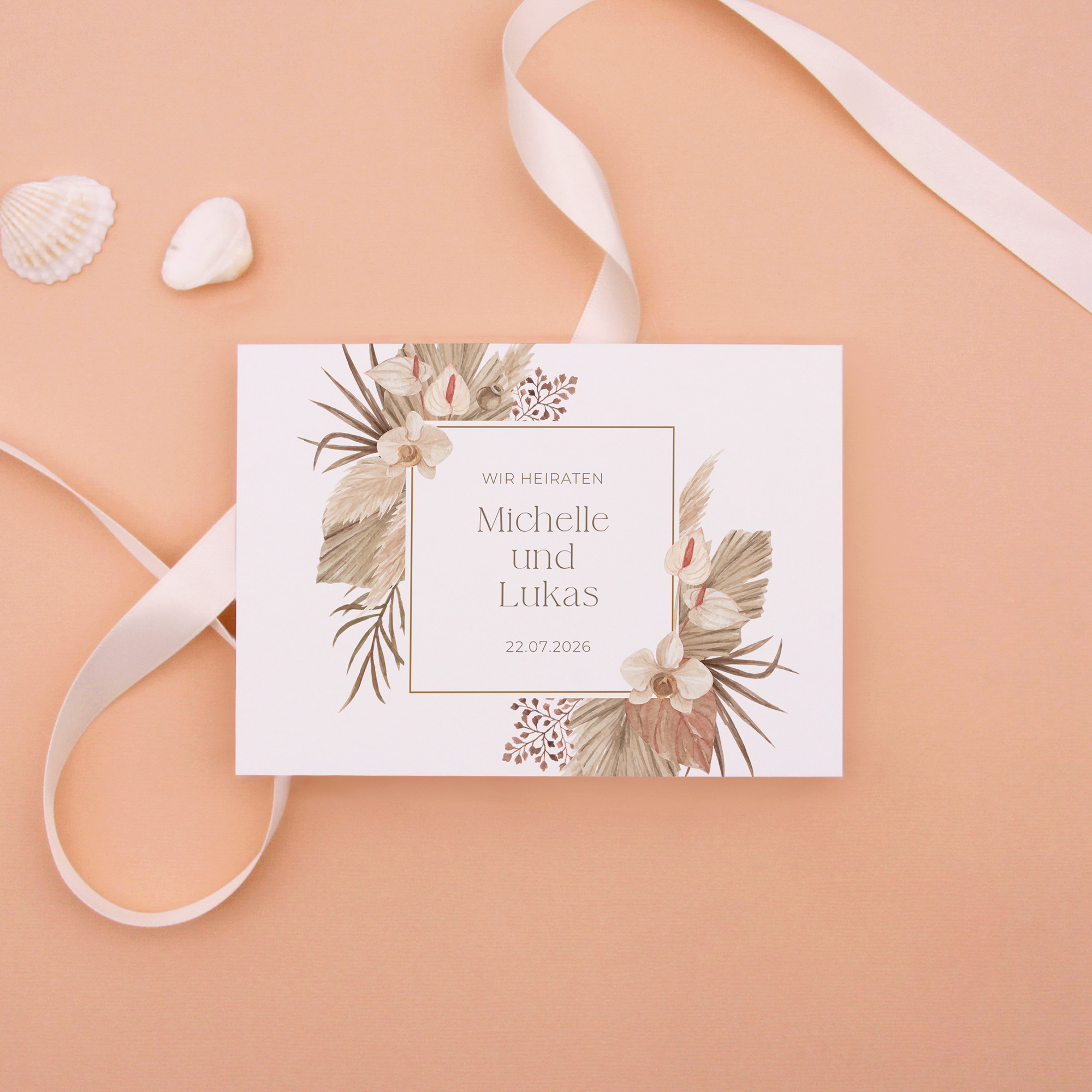 Postkarte DIN A6 im Querformat - Boho "Golden Haze"