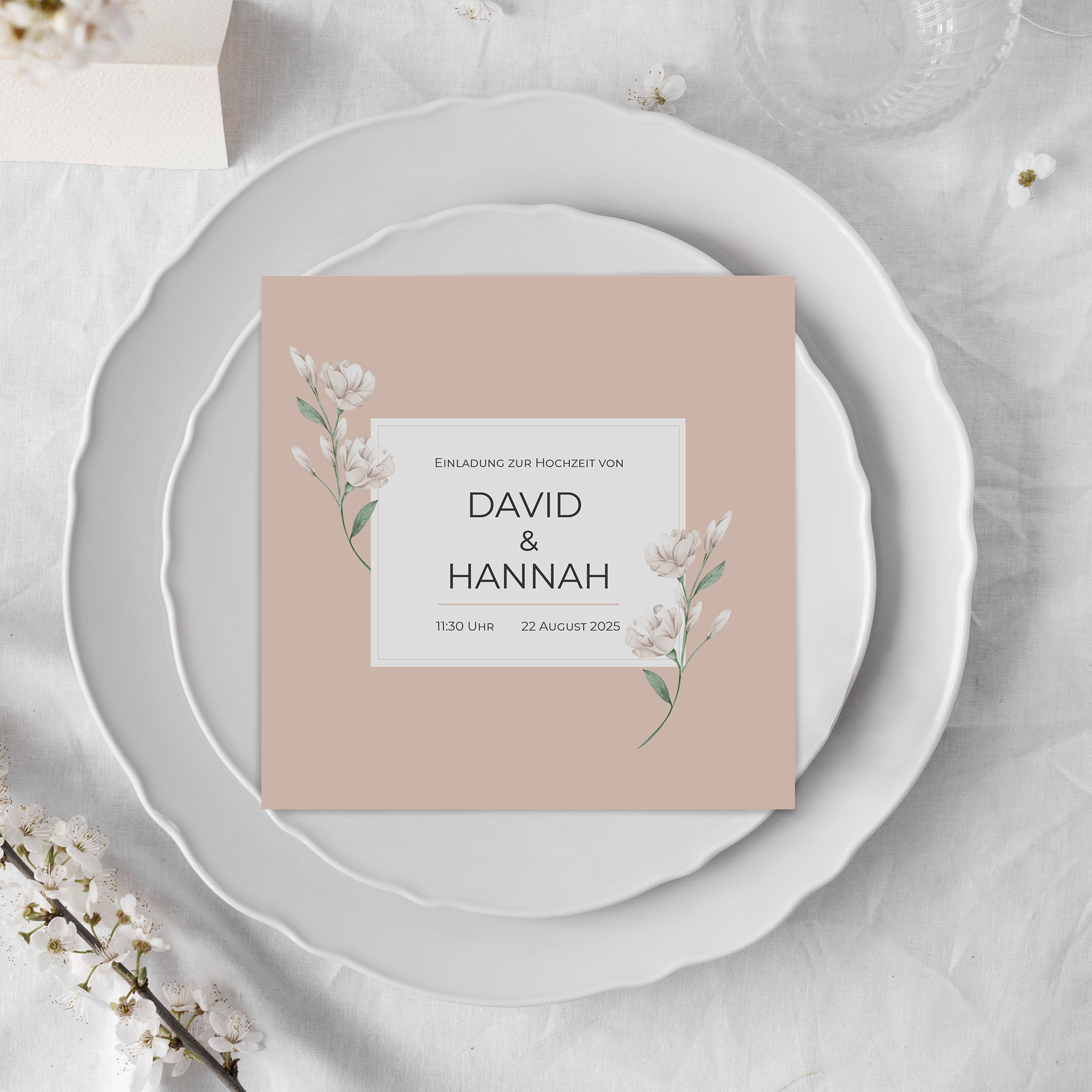 Postkarte Quadrat 148 x 148 mm - Floral "Neutral Florals"