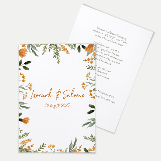 Postkarte DIN A6 im Hochformat - Floral "Warm Botanicals"