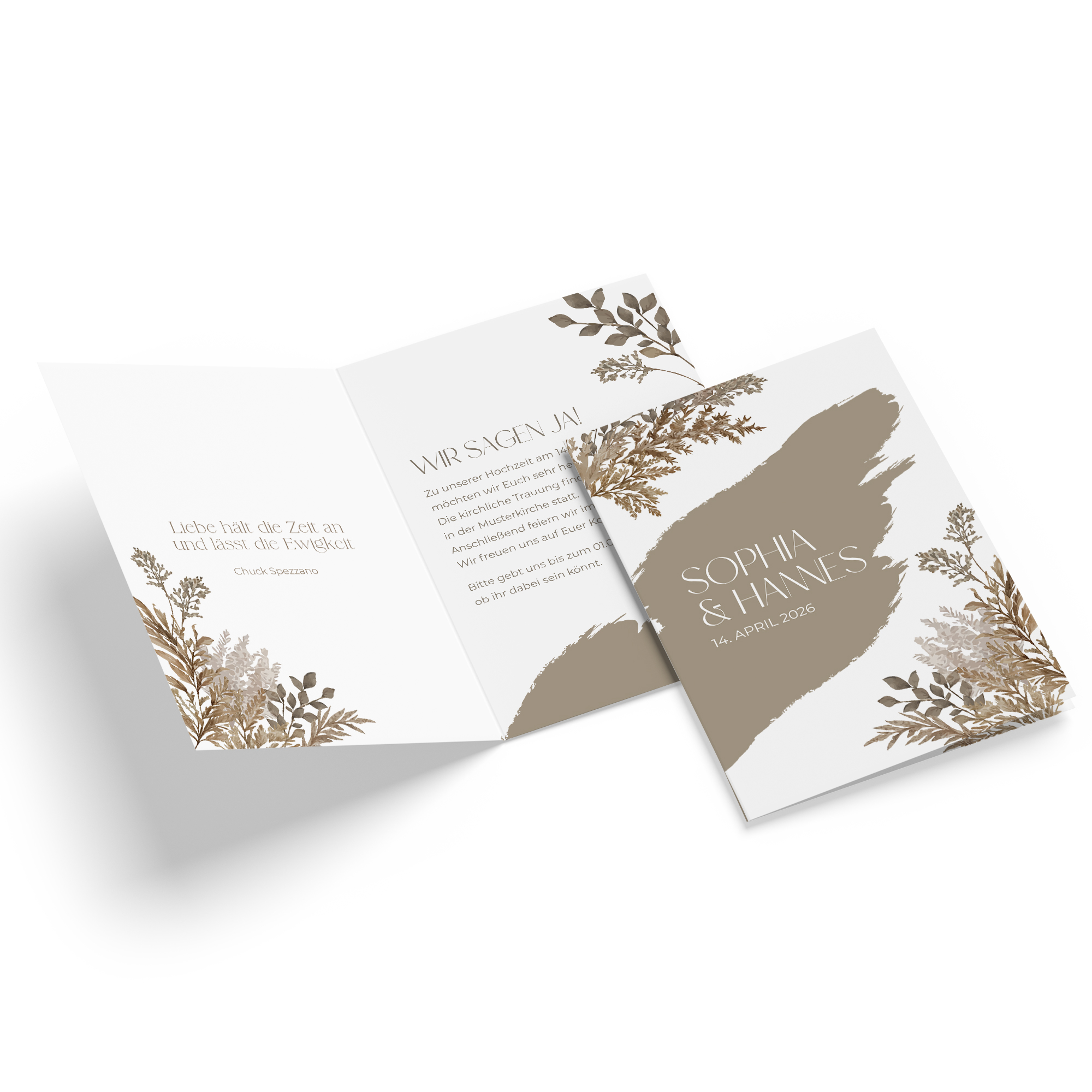 Klappkarte DIN A6 im Hochformat - Boho "Earthstroke"