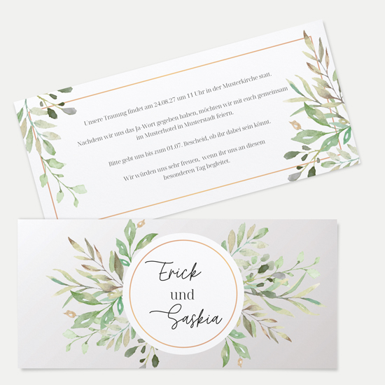 Postkarten DIN lang im Querformat 210 x 98 mm - Greenery "Calm Grove"