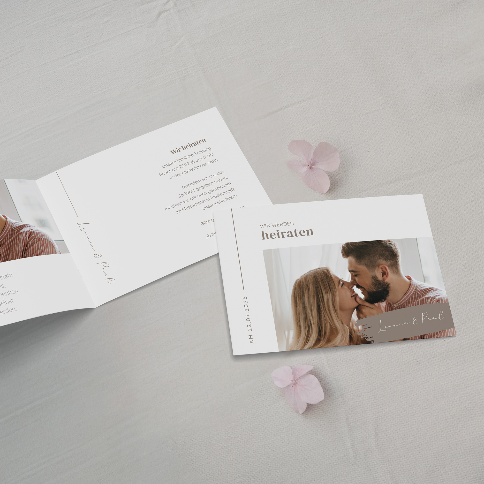 Klappkarte DIN A6 im Querformat - Minimalistisch "Copenhagen"