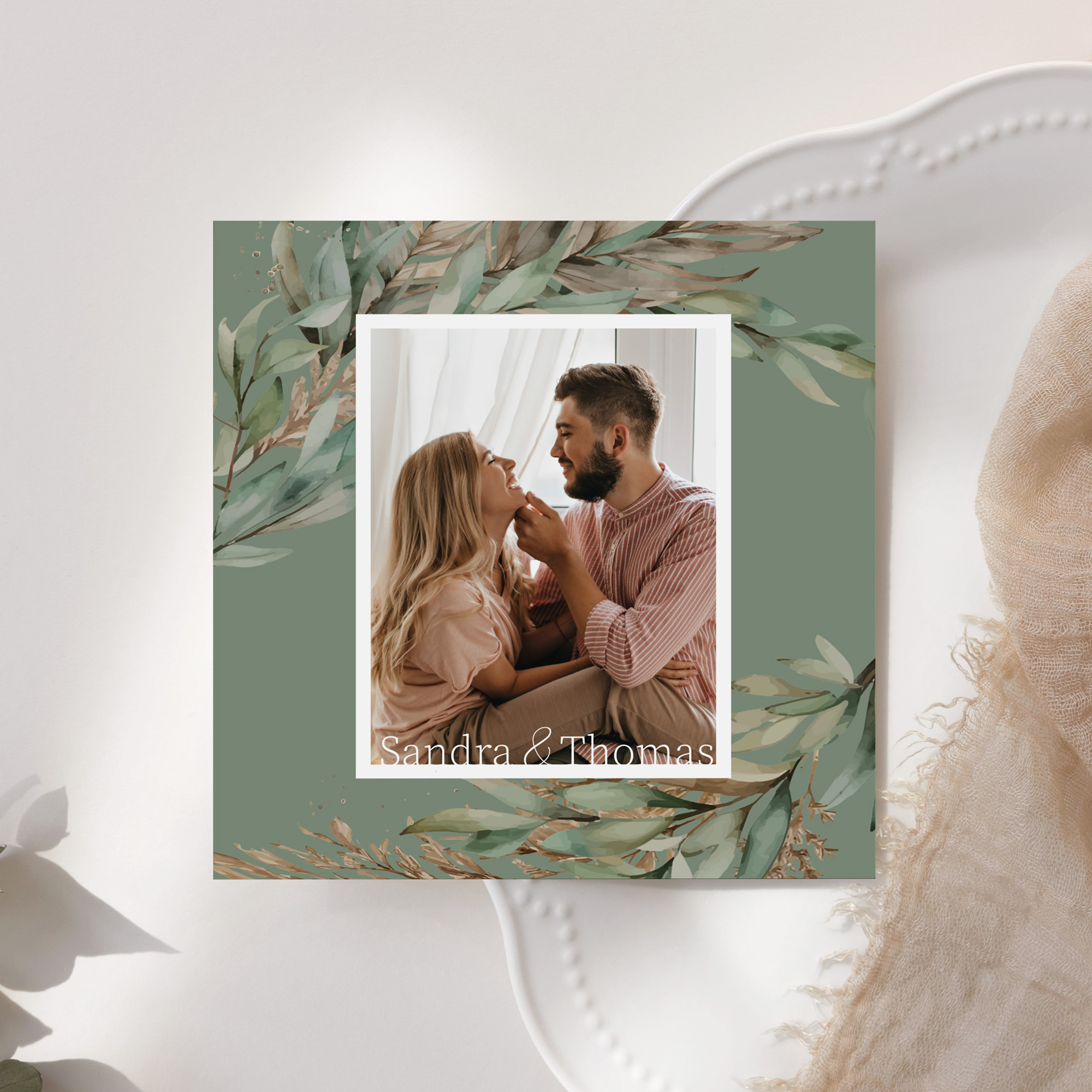 Postkarte Quadrat 148 x 148 mm - Boho "Rooted Together"