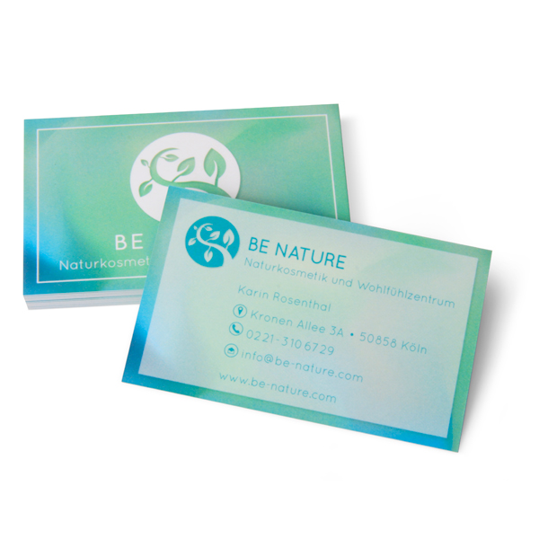 Visitenkarte mit Softtouch-Mattfolie