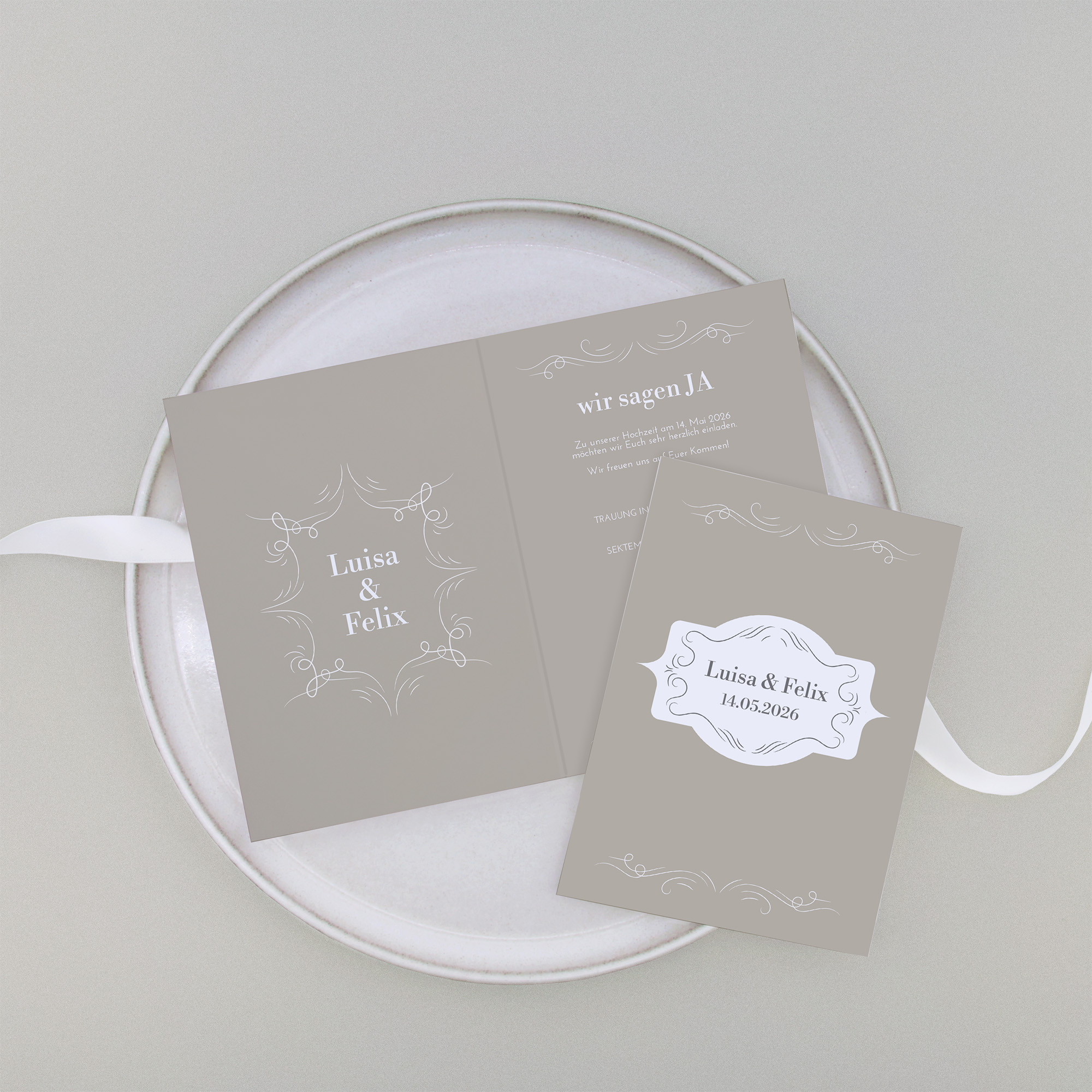 Klappkarte DIN A6 im Hochformat - Vintage - "Antique Peony"