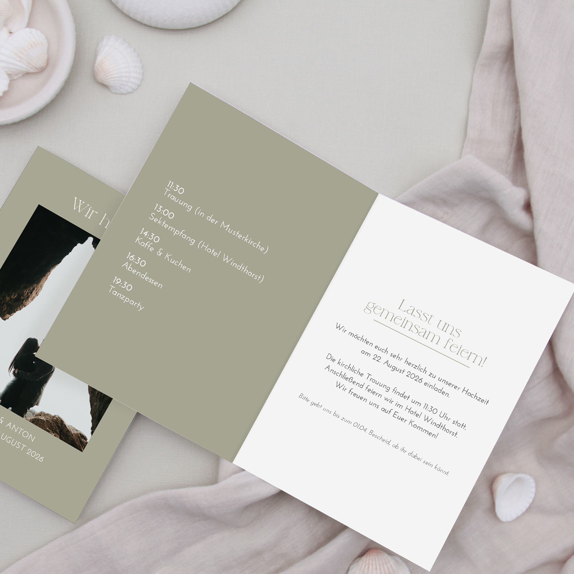 Klappkarte DIN A6 im Hochformat - Minimalistisch "Vienna"