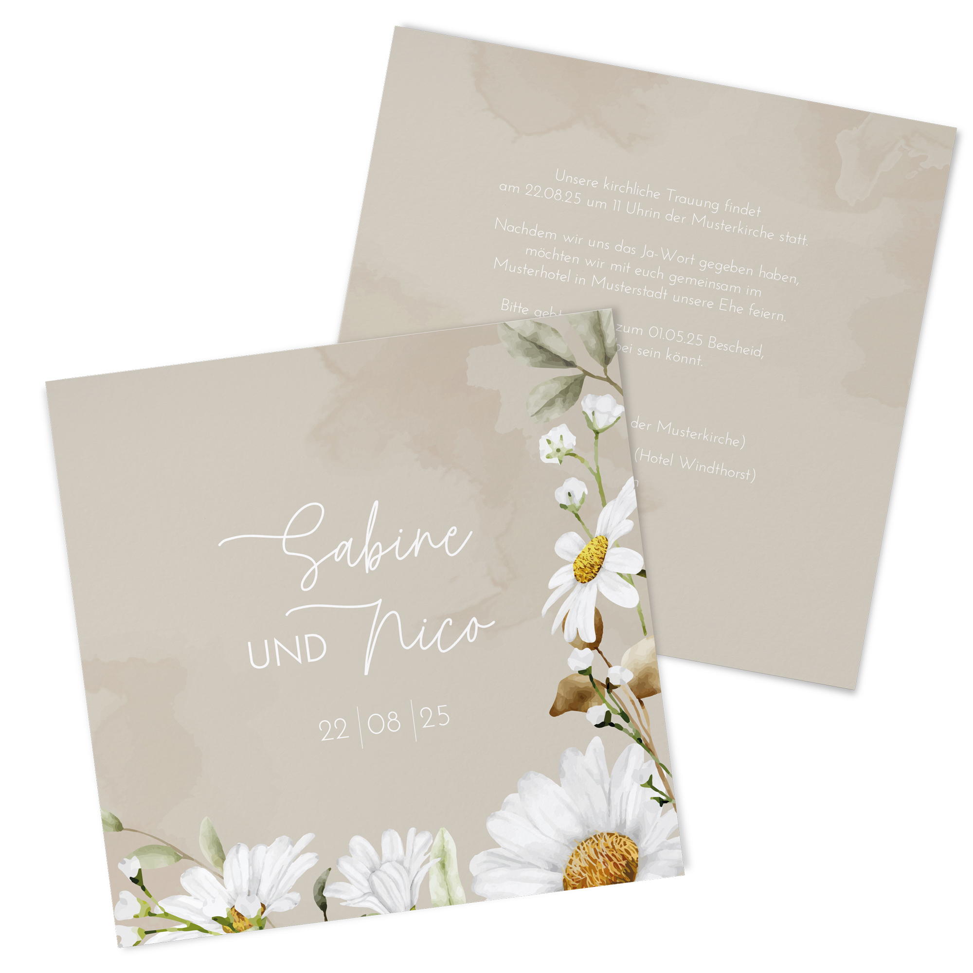 Postkarte Quadrat 148 x 148 mm - Floral "Daisy Field"