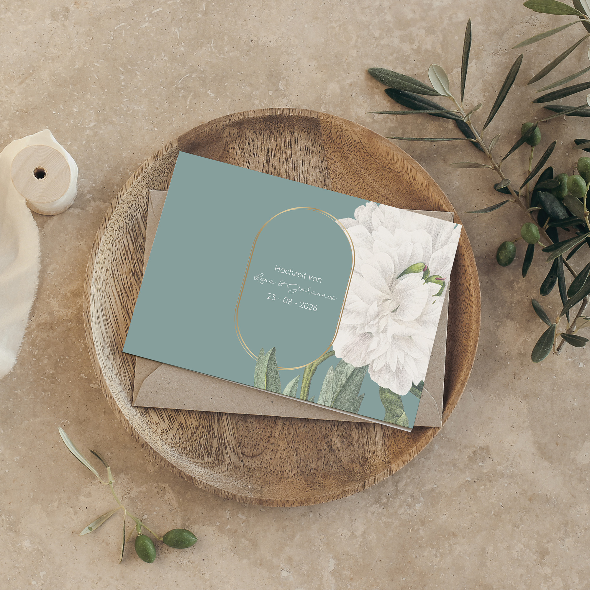 Klappkarte DIN A6 im Querformat - Vintage - "Floral Epoque"