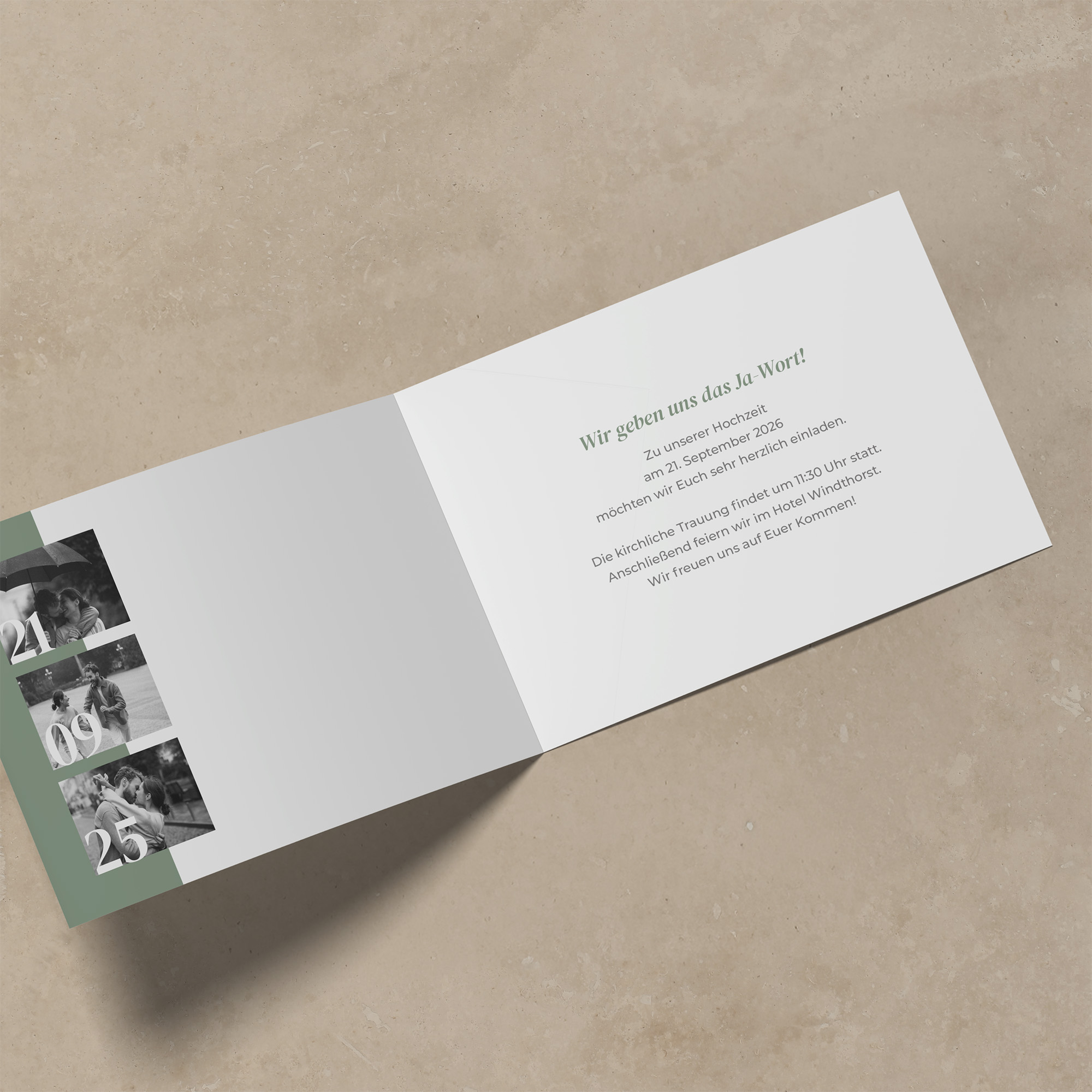 Klappkarte DIN A6 im Querformat - Minimalistisch "Berlin"