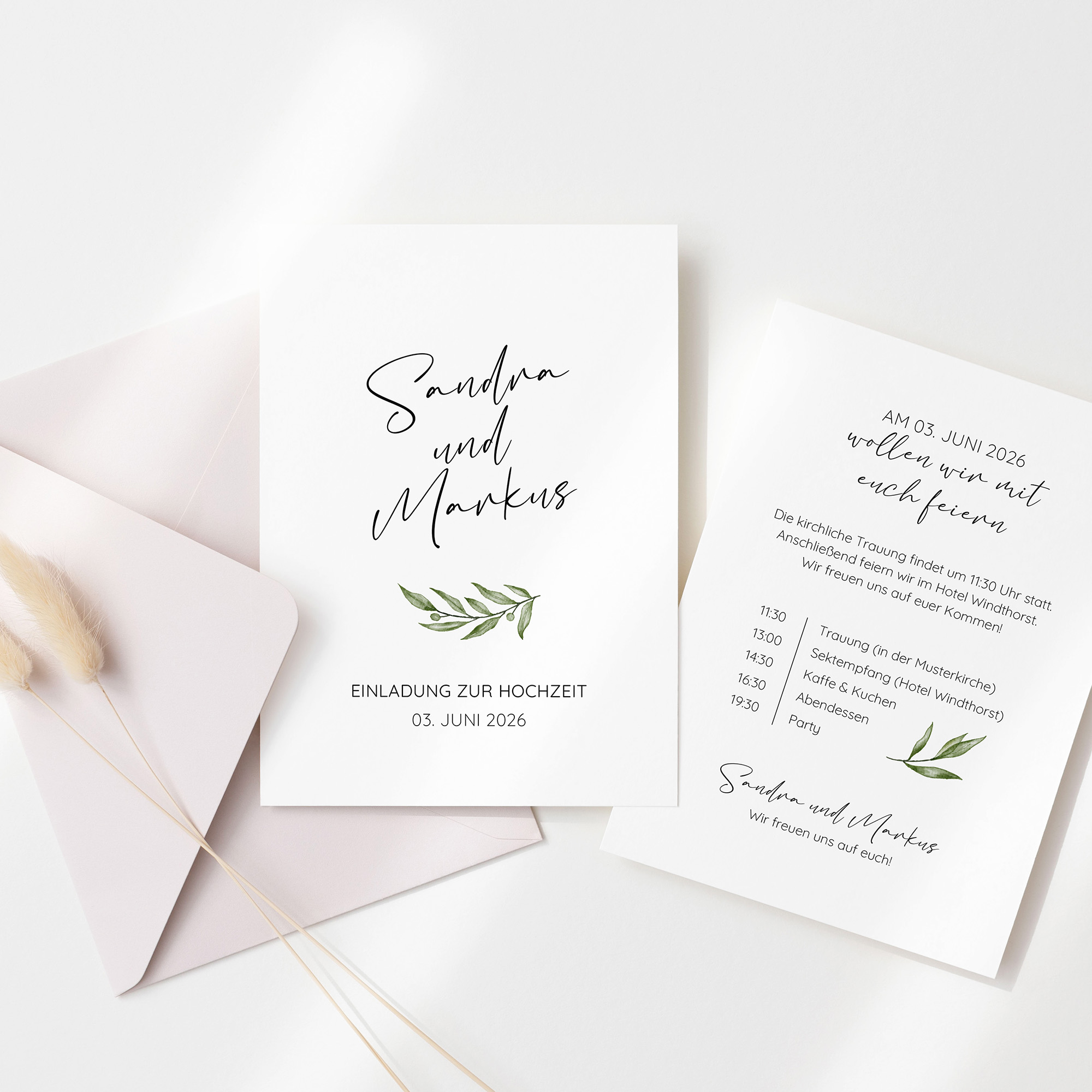 Postkarte DIN A6 im Hochformat - Minimalistisch "Olivetta"