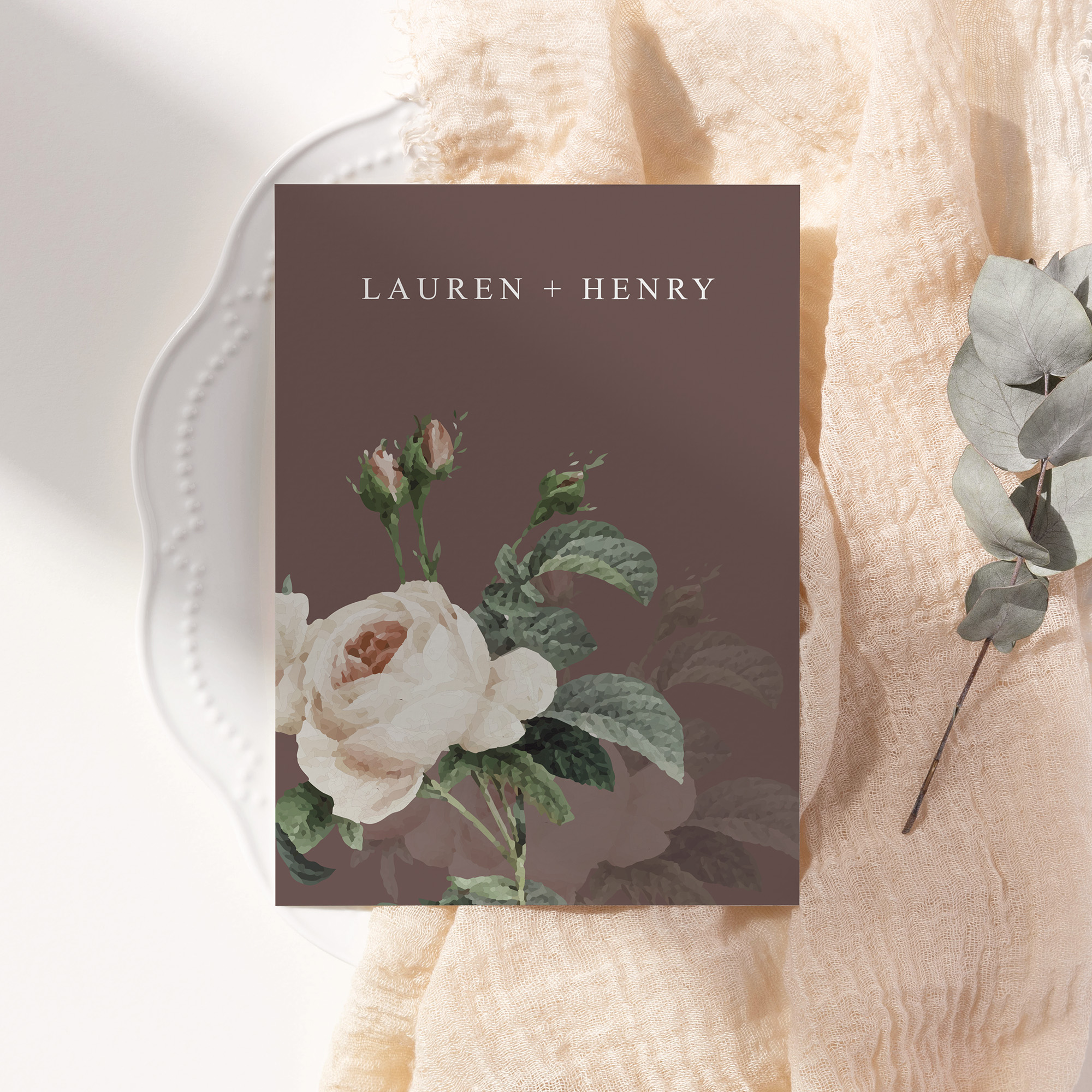 Postkarte DIN A6 im Hochformat - Floral "Antique Rose"