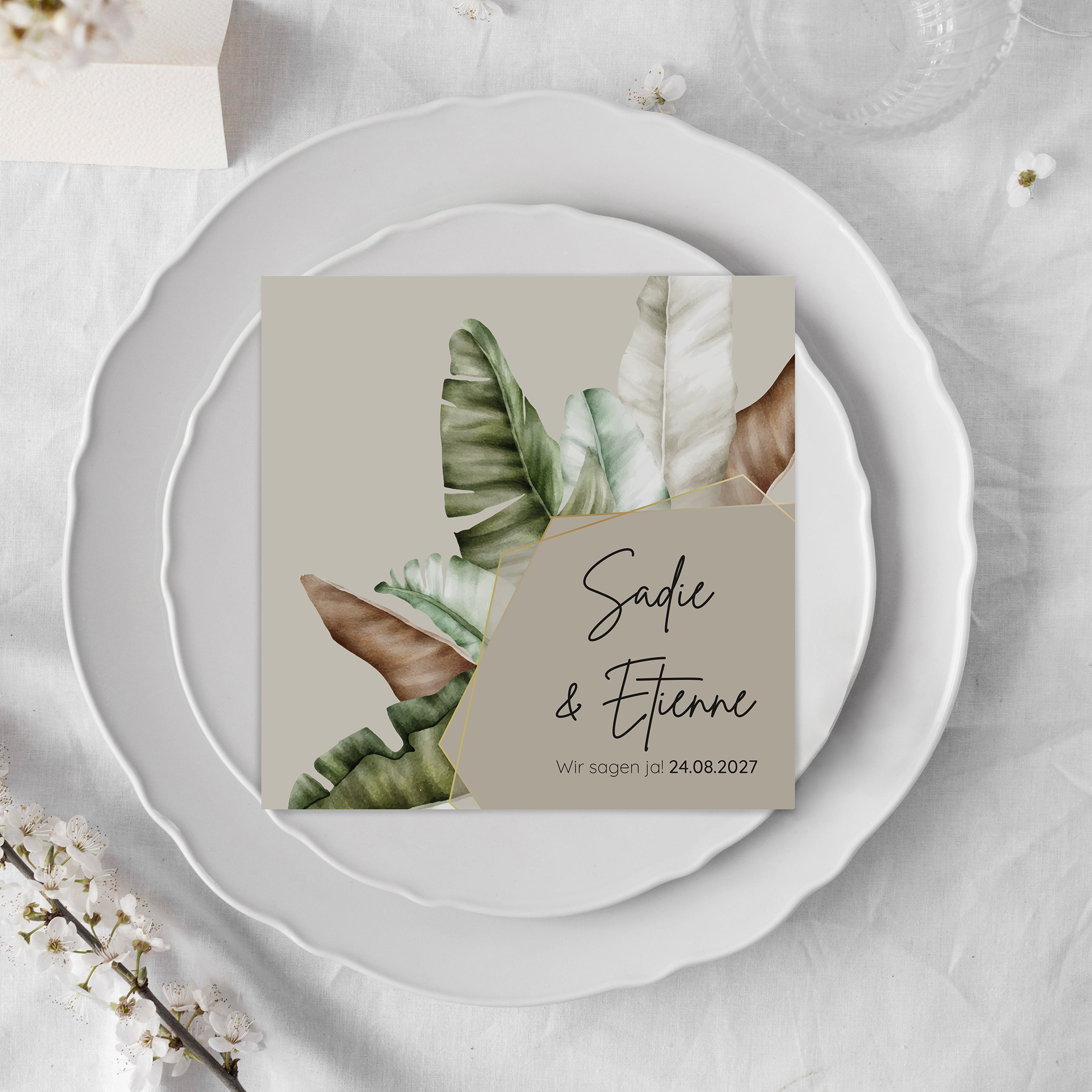 Postkarte Quadrat 148 x 148 mm - Greenery "Manila 02"