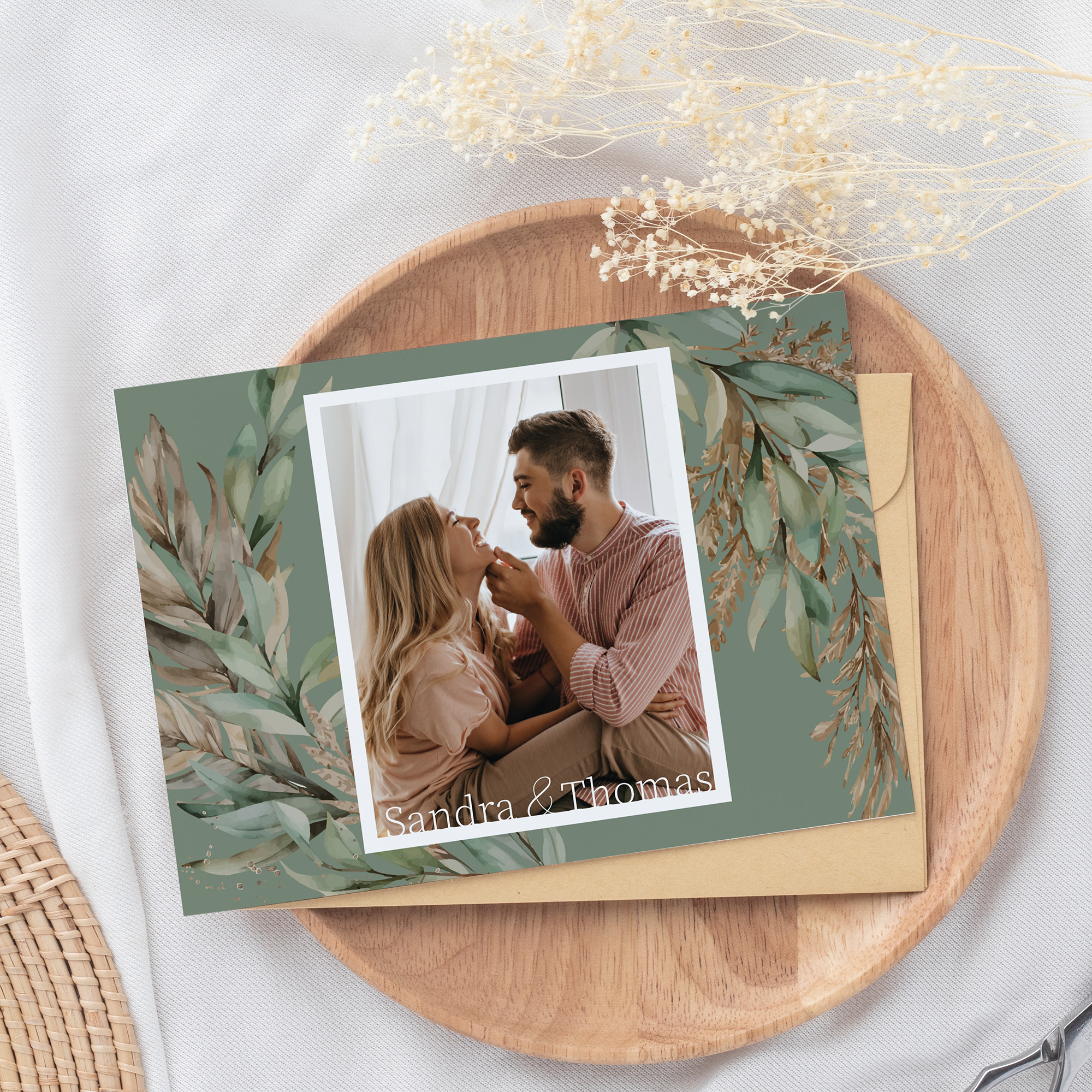 Postkarte DIN A6 im Querformat - Boho "Rooted Together"