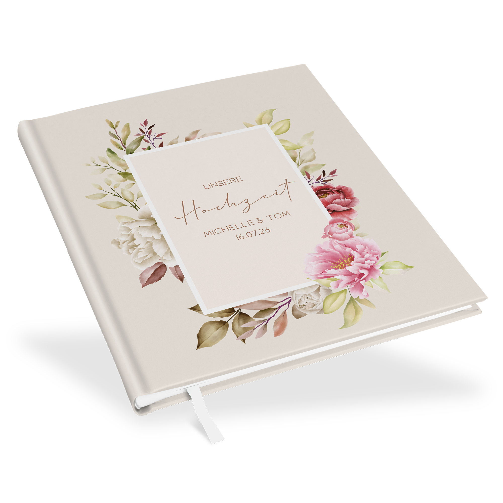 Erinnerungsbuch Hochzeit - Floral "Peony Bloom"