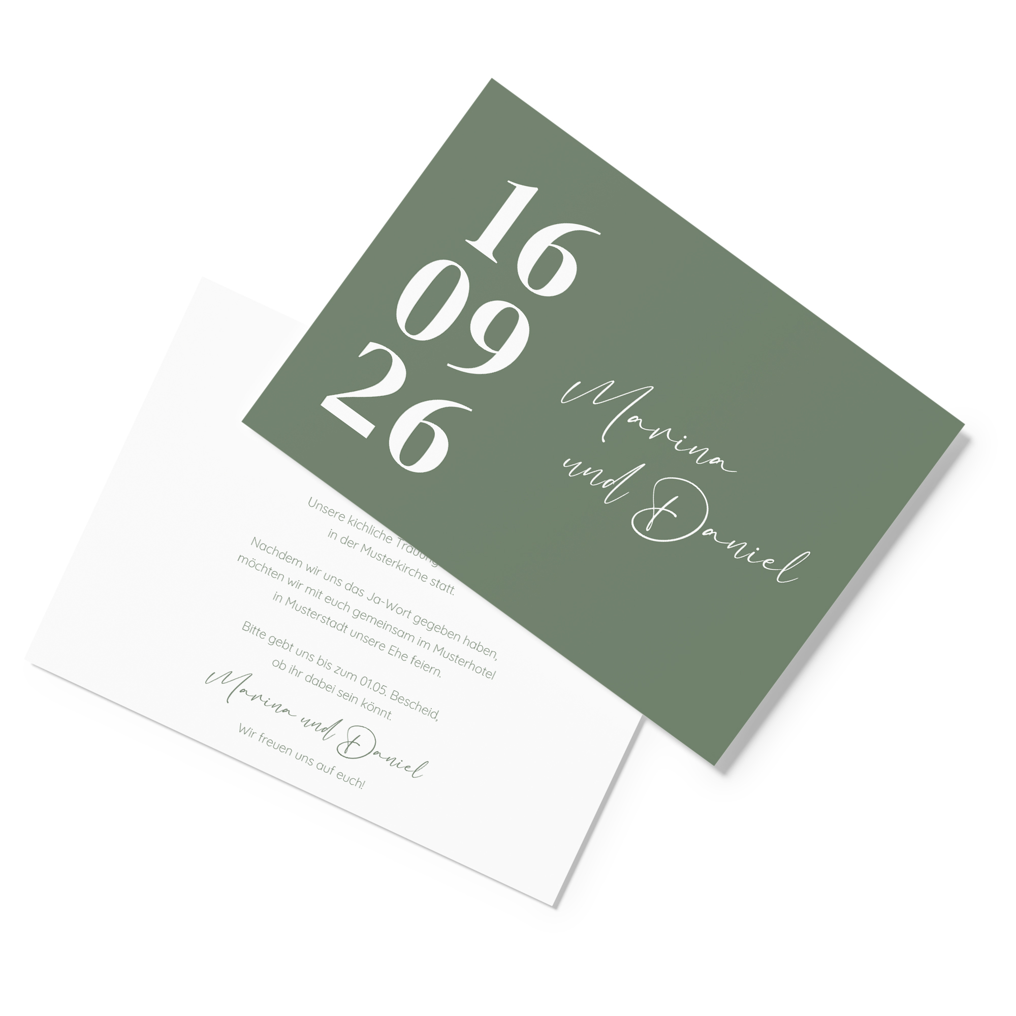 Postkarte DIN A6 im Querformat - Minimalistisch "Simply Green"