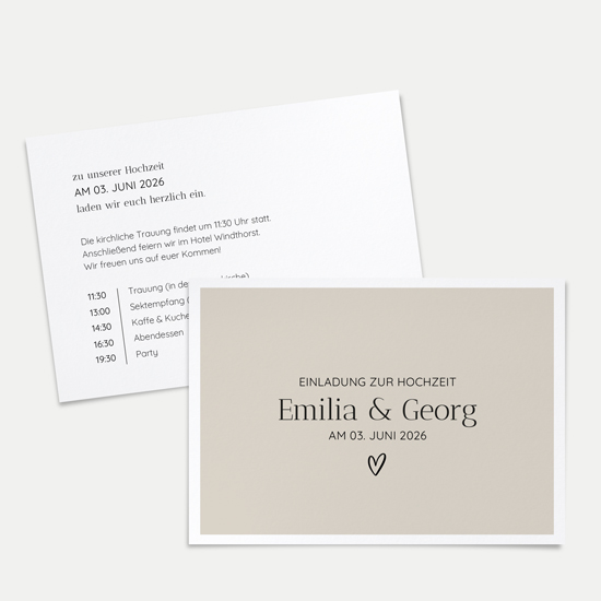 Postkarte DIN A6 im Querformat - Minimalistisch "Latte Macchiato"