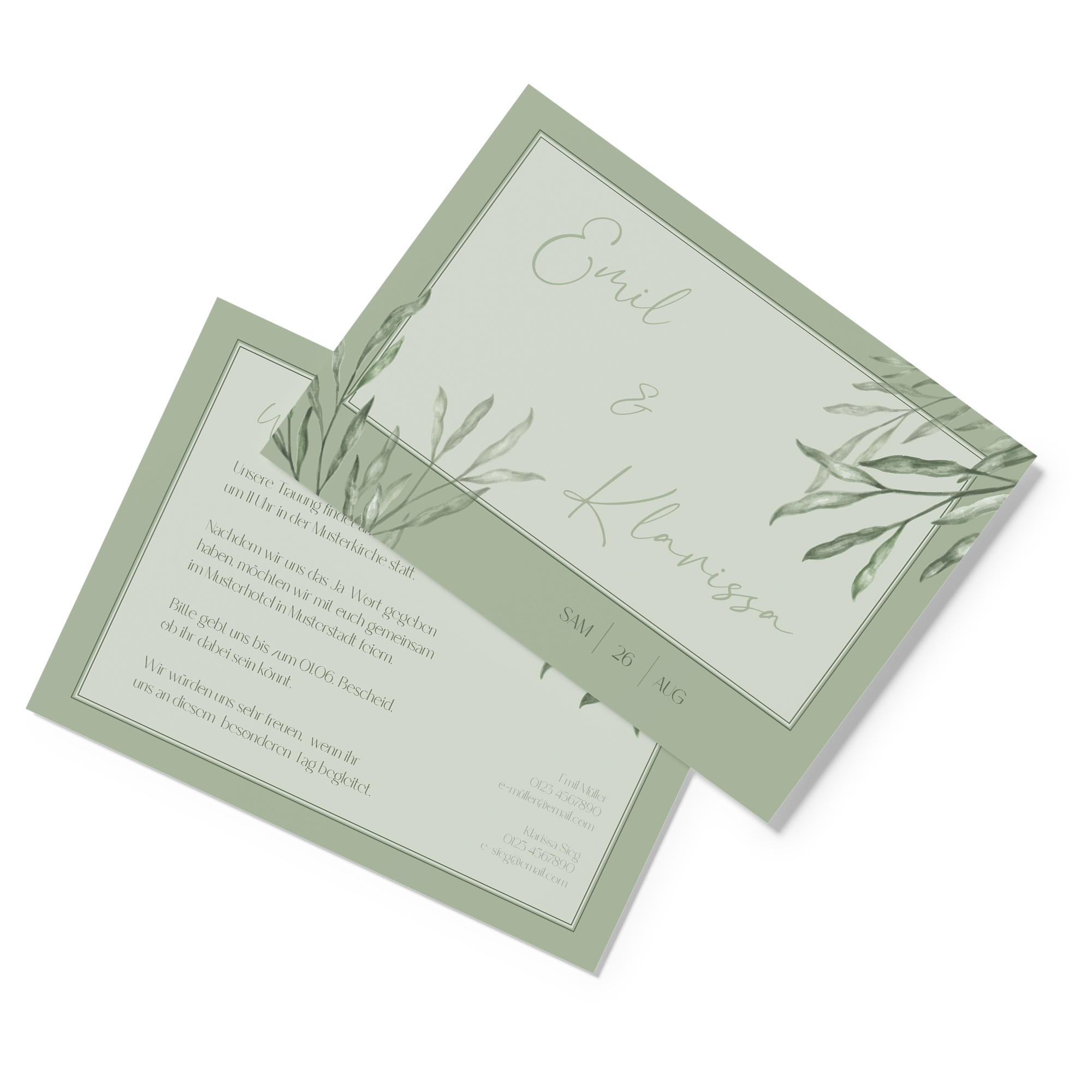 Postkarte DIN A6 im Querformat - Greenery - "Natural Frame"