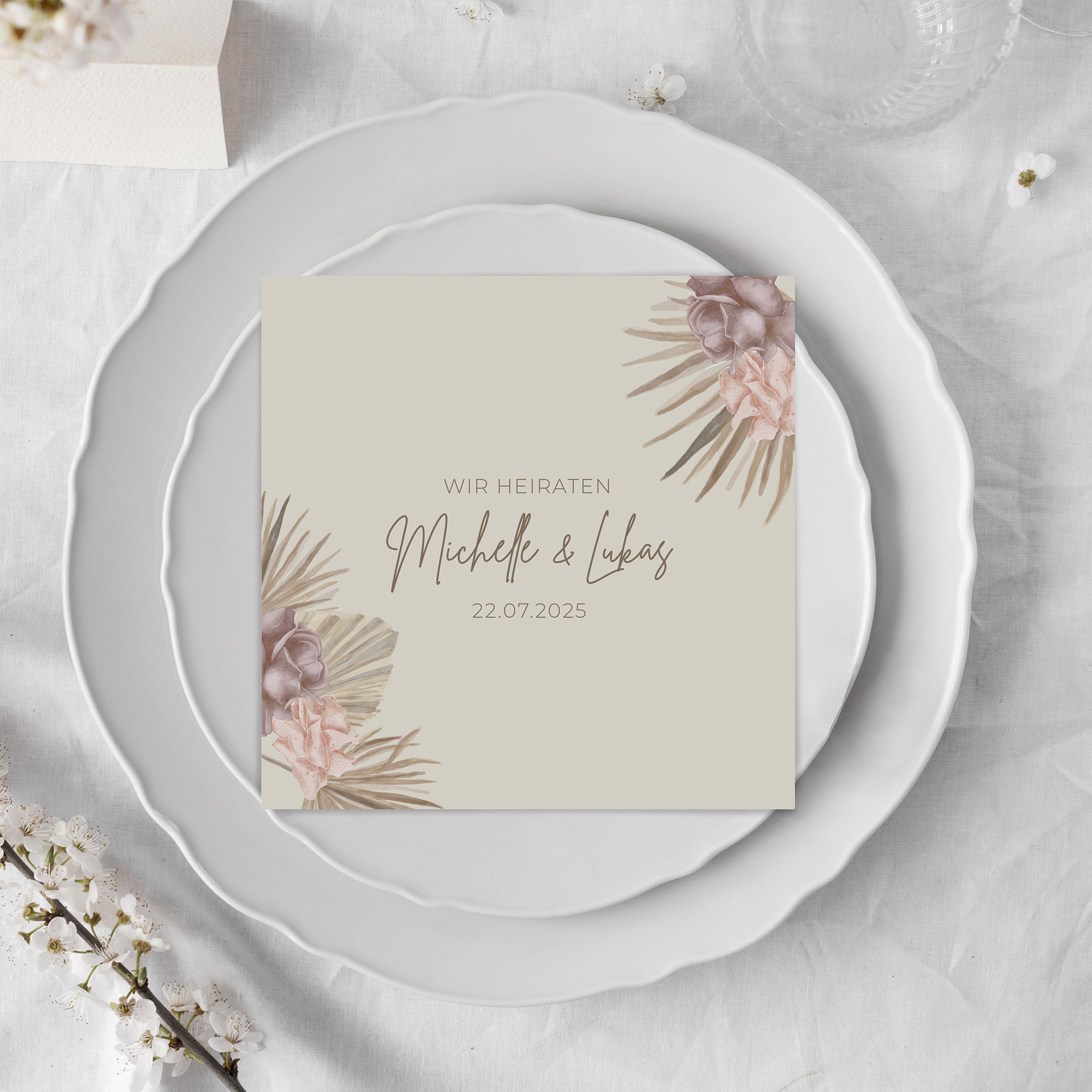 Postkarte Quadrat 148 x 148 mm - Boho "Boho Minimal"