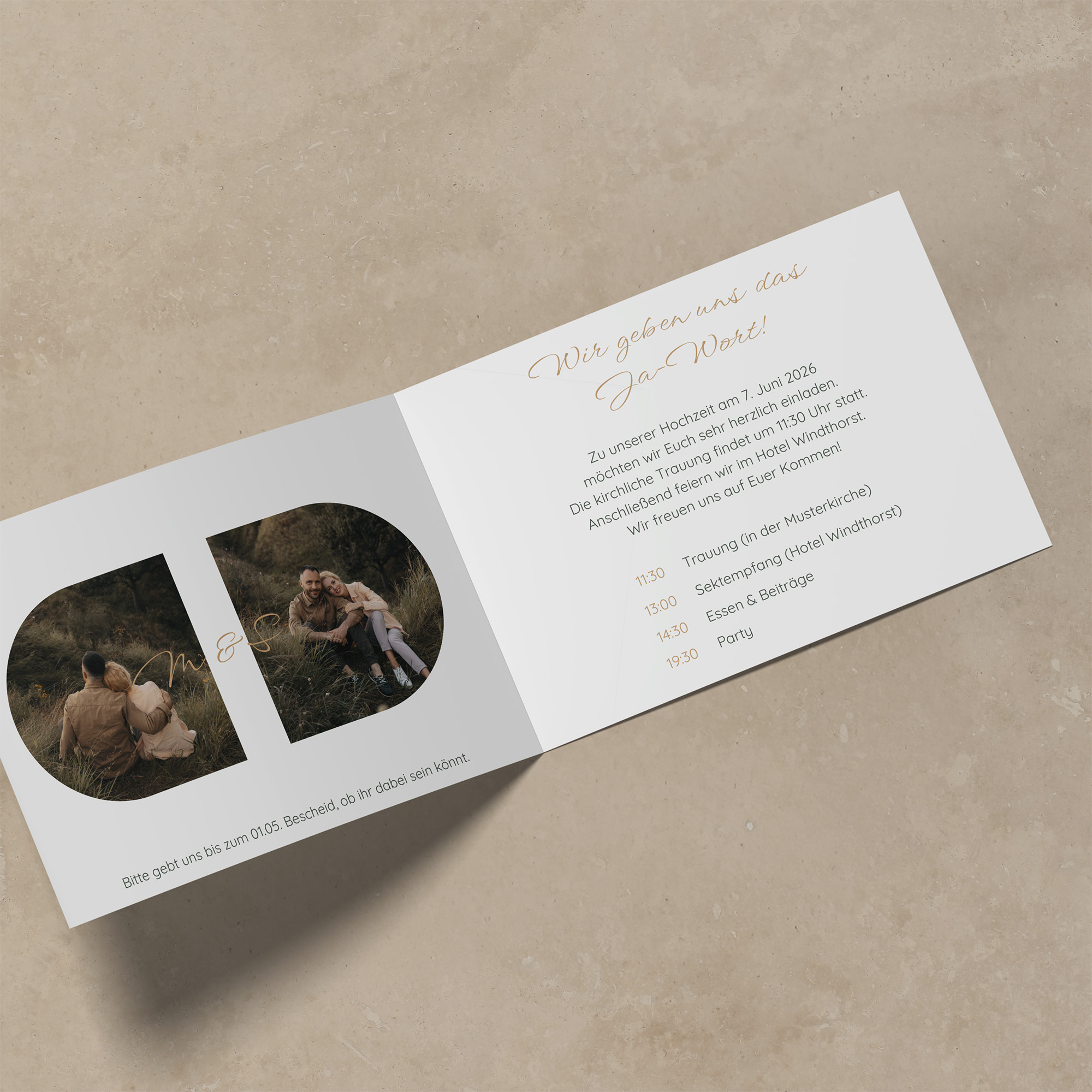 Klappkarte DIN A6 im Querformat - Vintage - "La Campagna"