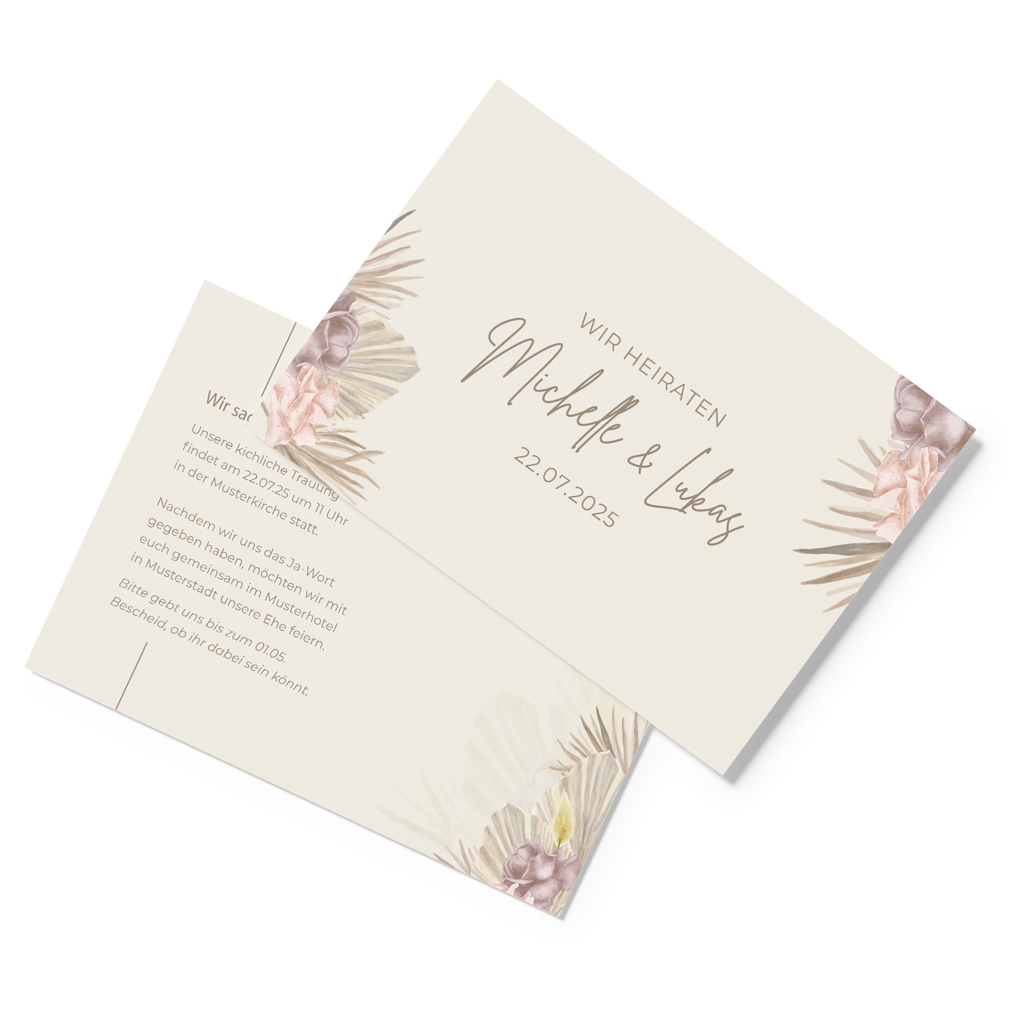 Postkarte DIN A6 im Querformat - Boho "Boho Minimal"