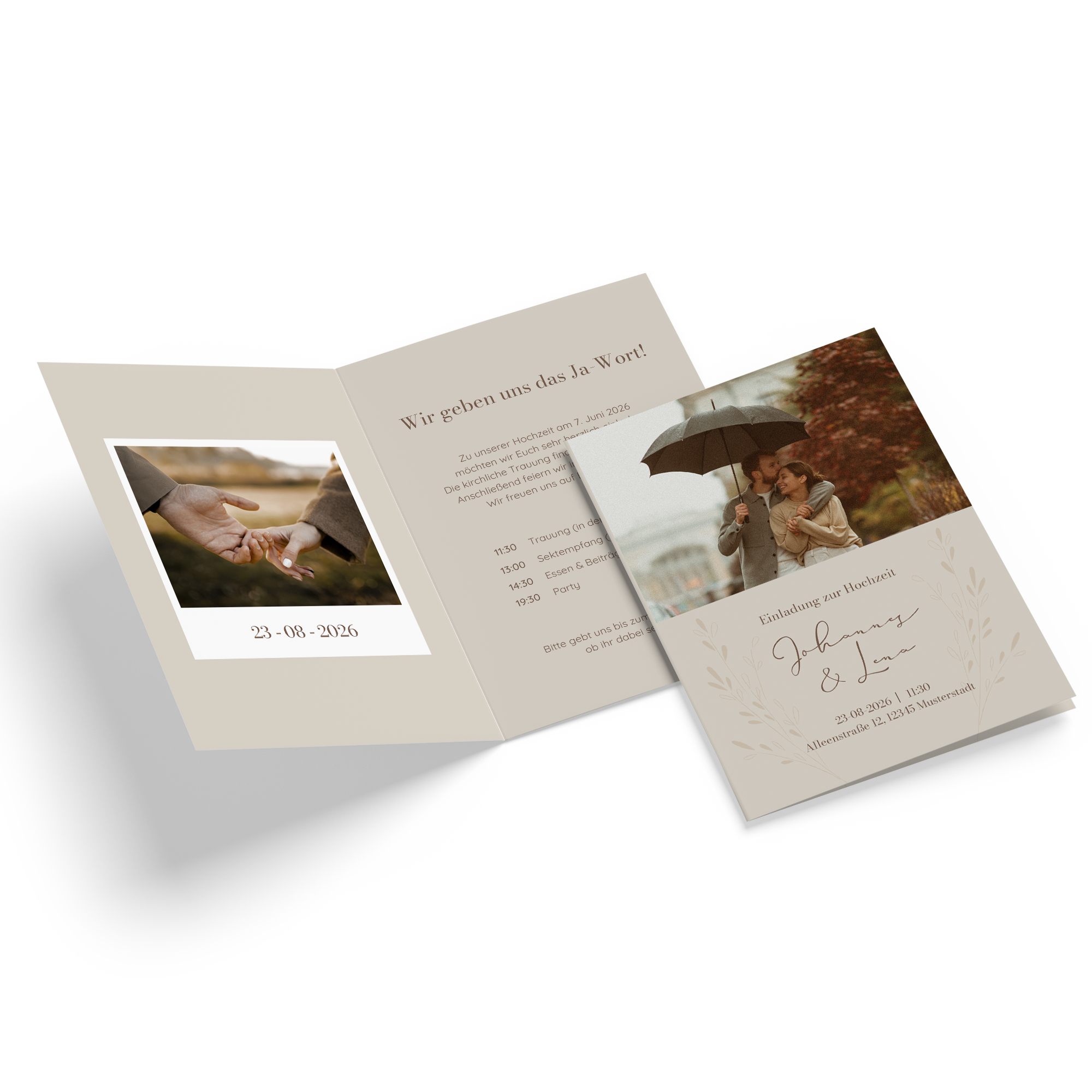 Klappkarte DIN A6 im Hochformat - Vintage - "Golden Memories"