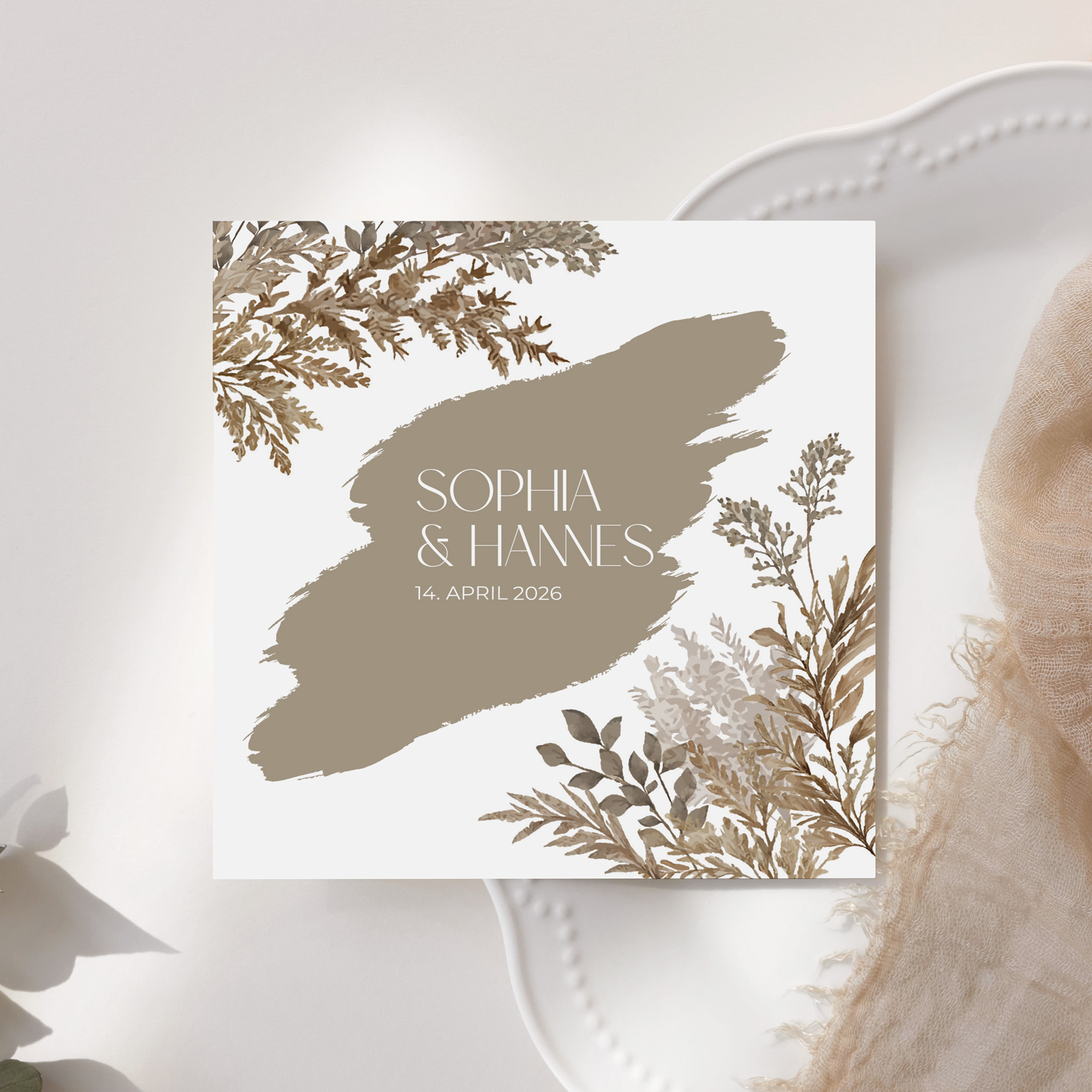 Postkarte Quadrat 148 x 148 mm - Boho "Earthstroke"