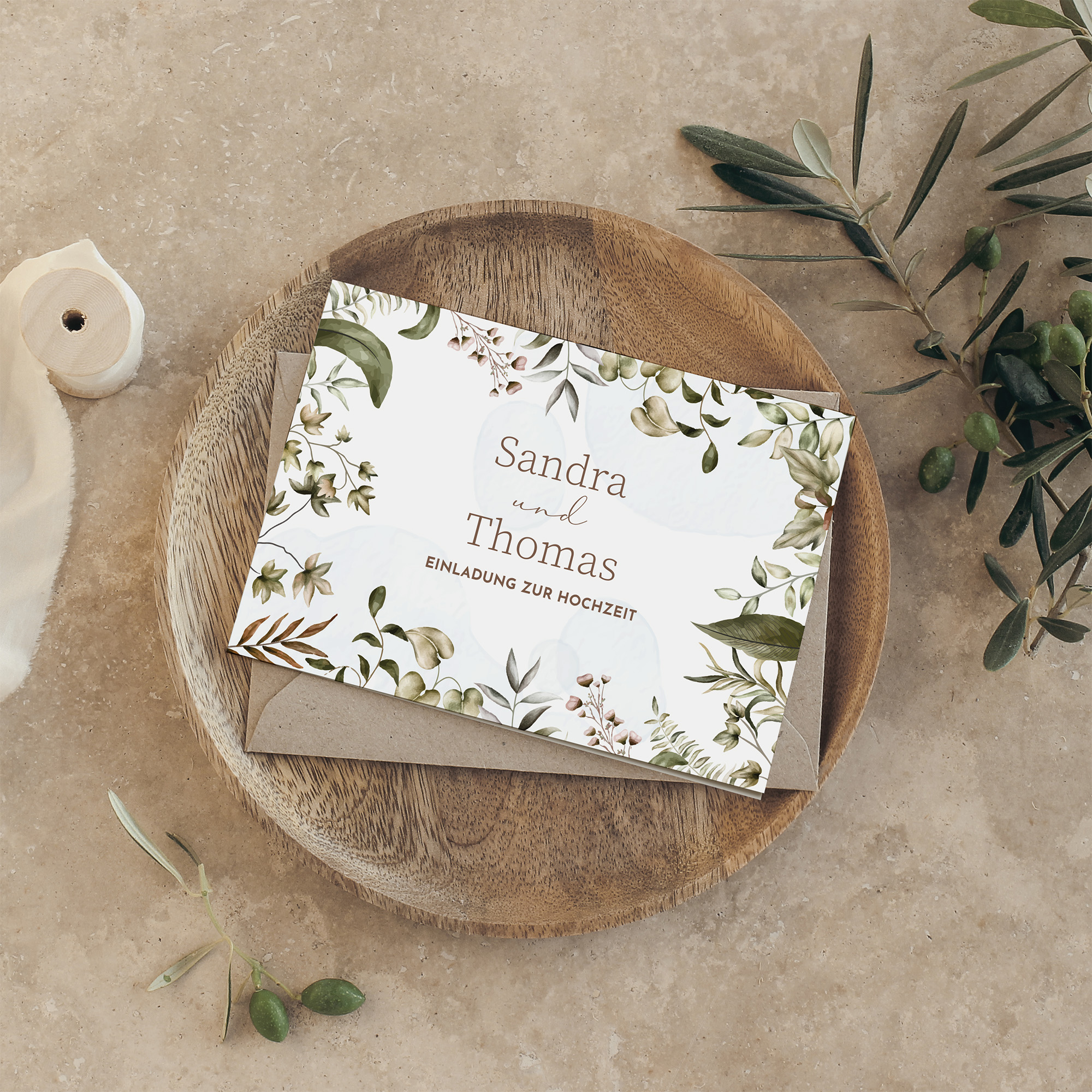 Klappkarte DIN A6 im Querformat - Boho "Nature Hold"