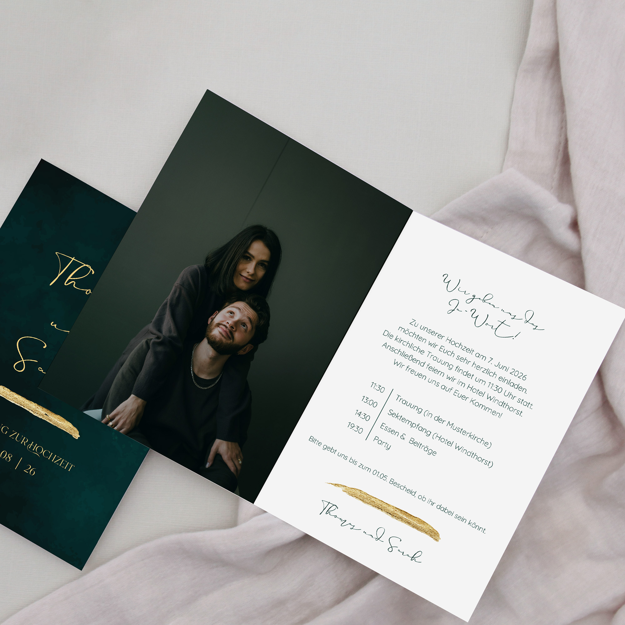 Klappkarte DIN A6 im Hochformat - Vintage - "Velvet Night"