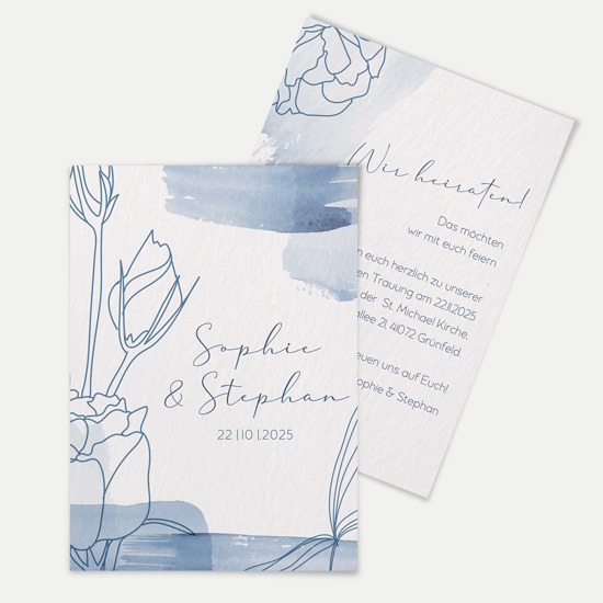 Postkarte DIN A6 im Hochformat - Aquarell "midnight petals"