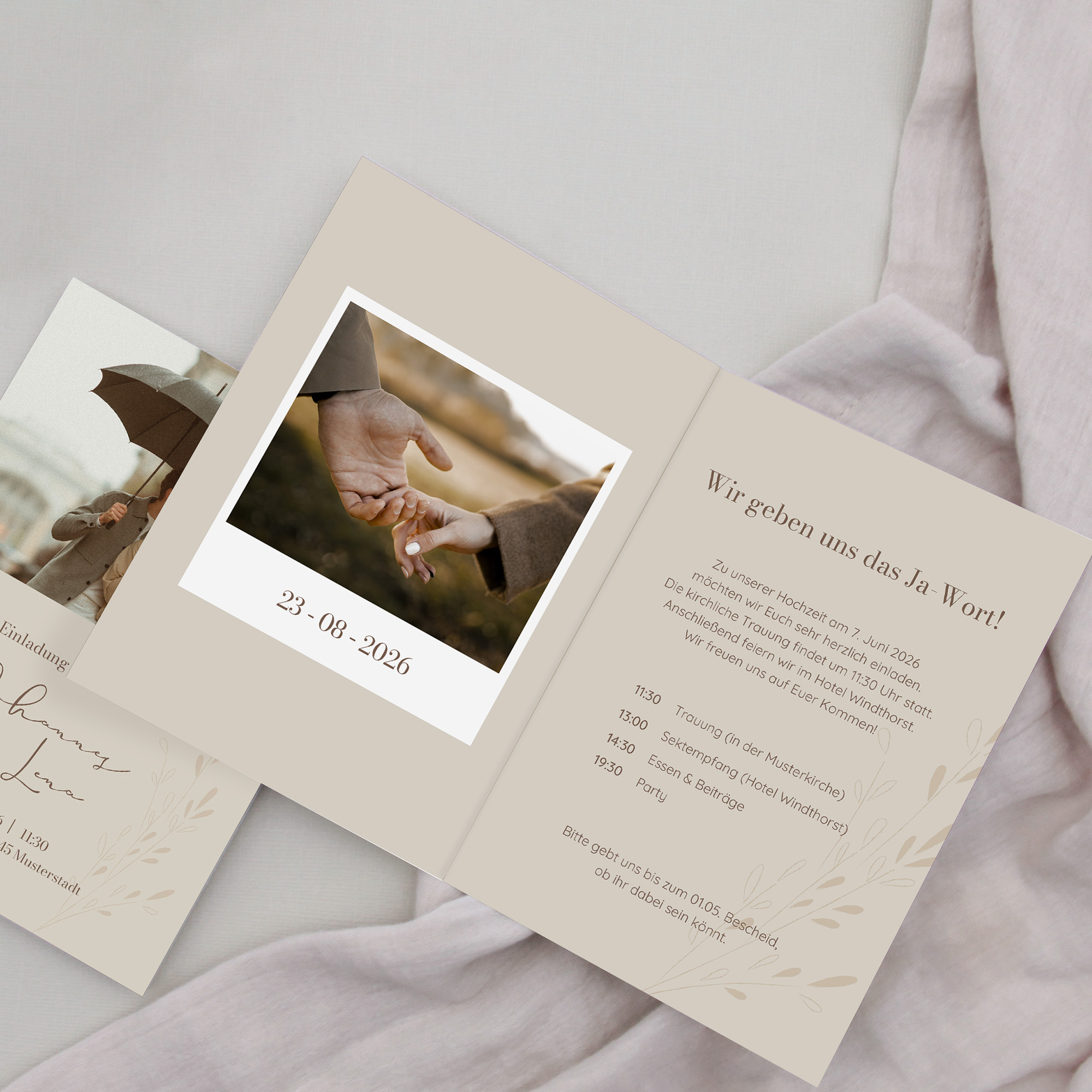 Klappkarte DIN A6 im Hochformat - Vintage - "Golden Memories"