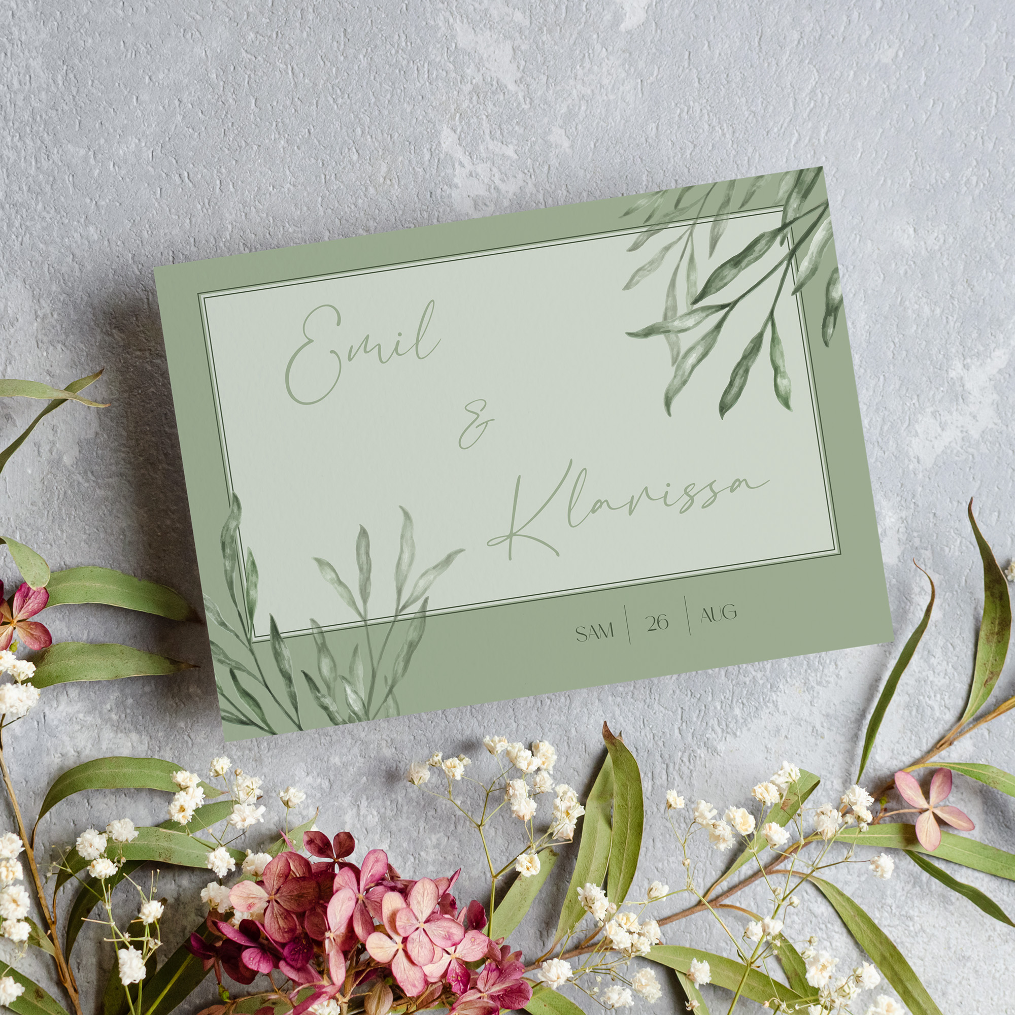 Postkarte DIN A6 im Querformat - Greenery - "Natural Frame"