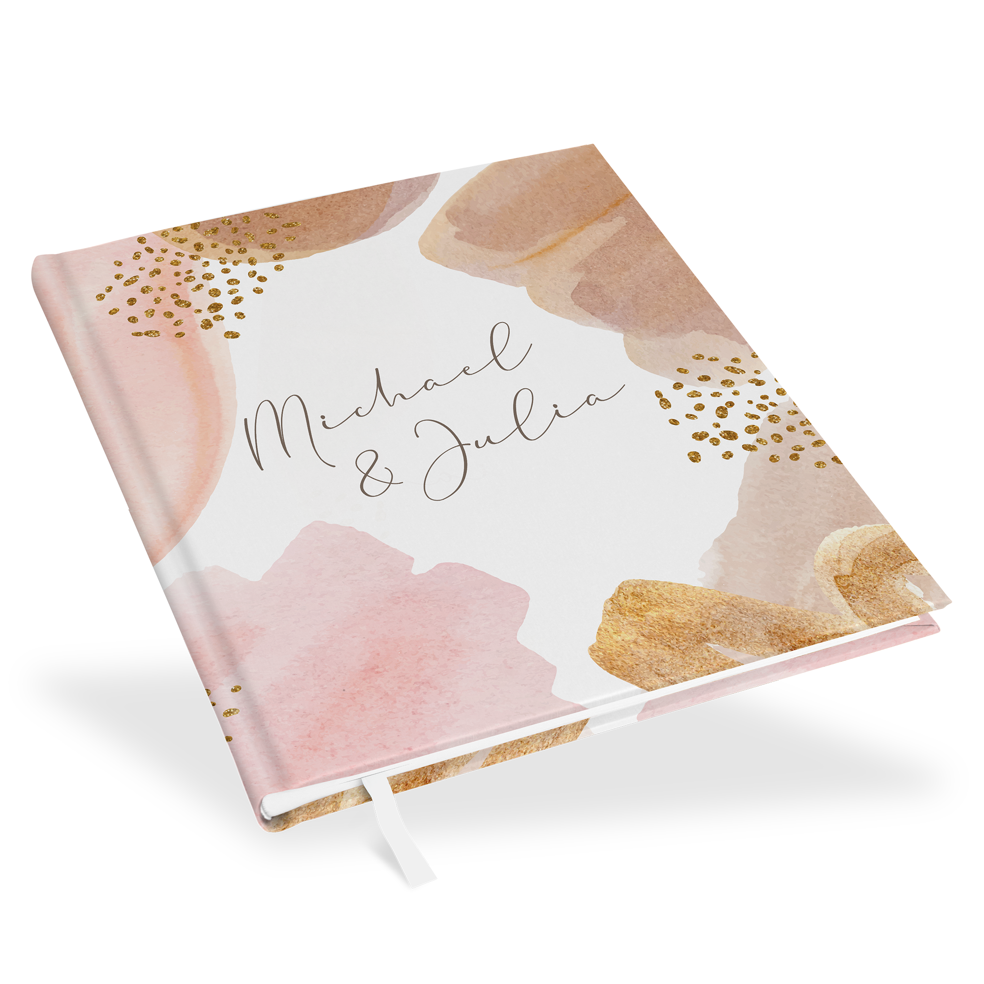 Erinnerungsbuch Hochzeit - Aquarell "Golden Blush"