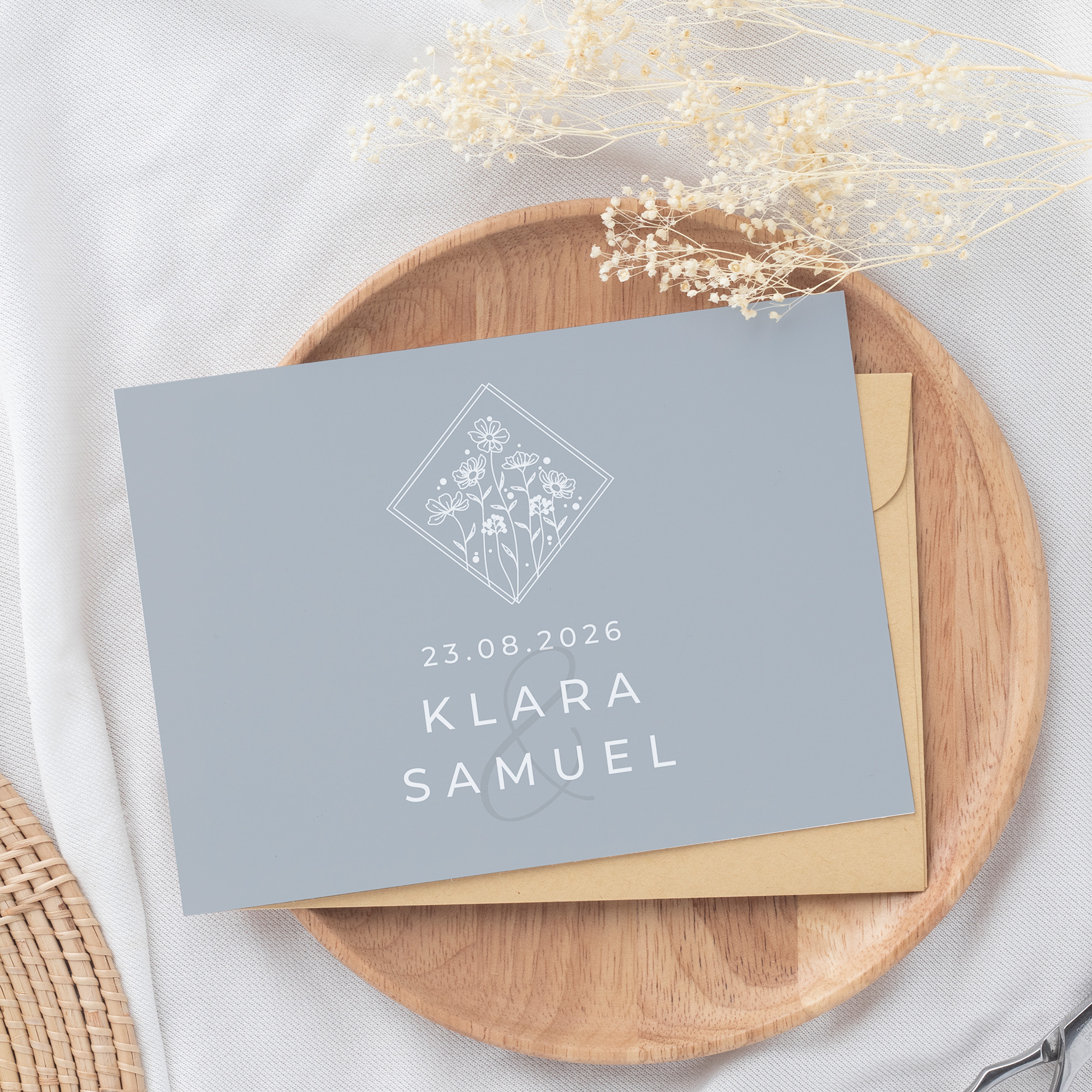 Postkarte DIN A6 im Querformat - Vintage "La Fleur Bleue"