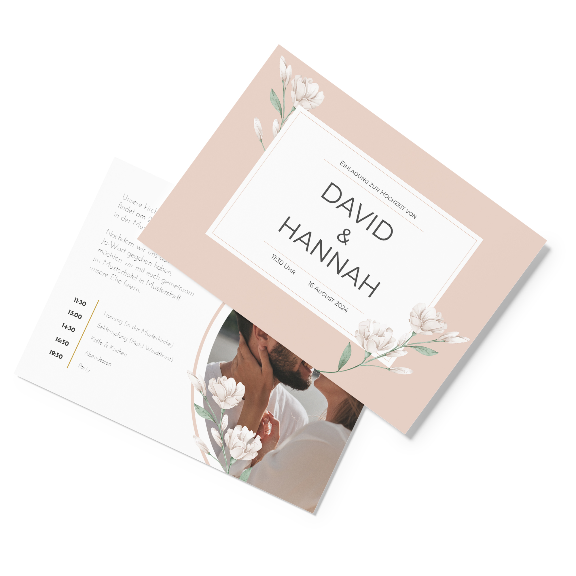 Postkarte DIN A6 im Querformat - Floral "Neutral Florals"