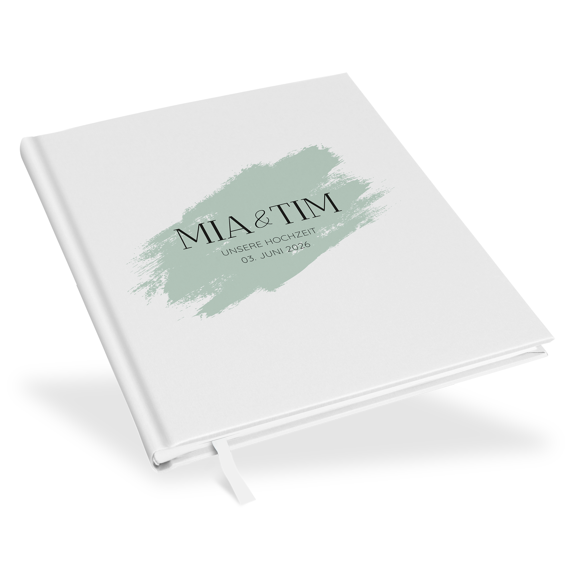 Erinnerungsbuch Hochzeit - Minimalistisch "Mint Brush"