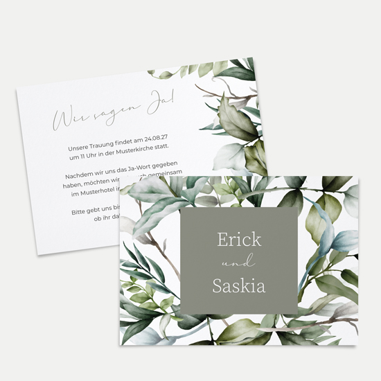 Postkarte DIN A6 im Querformat - Greenery - "Pure Greenery"