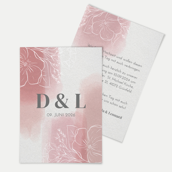 Postkarte DIN A6 im Hochformat - Aquarell "dusty Bloom"