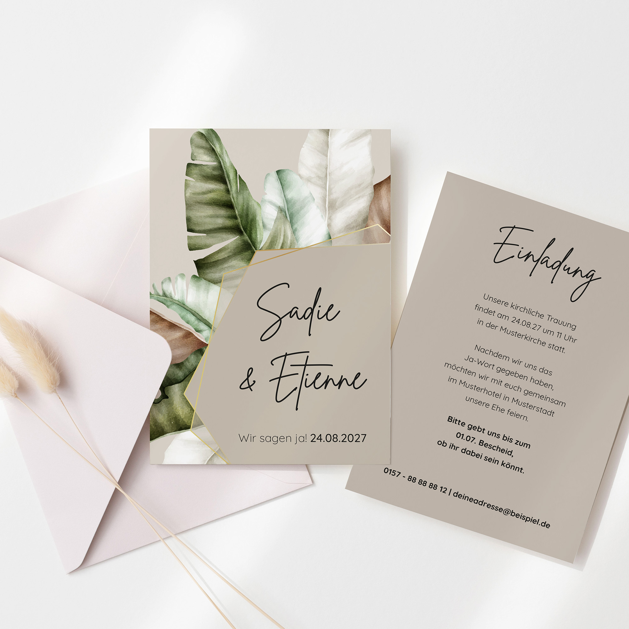 Postkarte DIN A6 im Hochformat - Greenery "Manila 02"