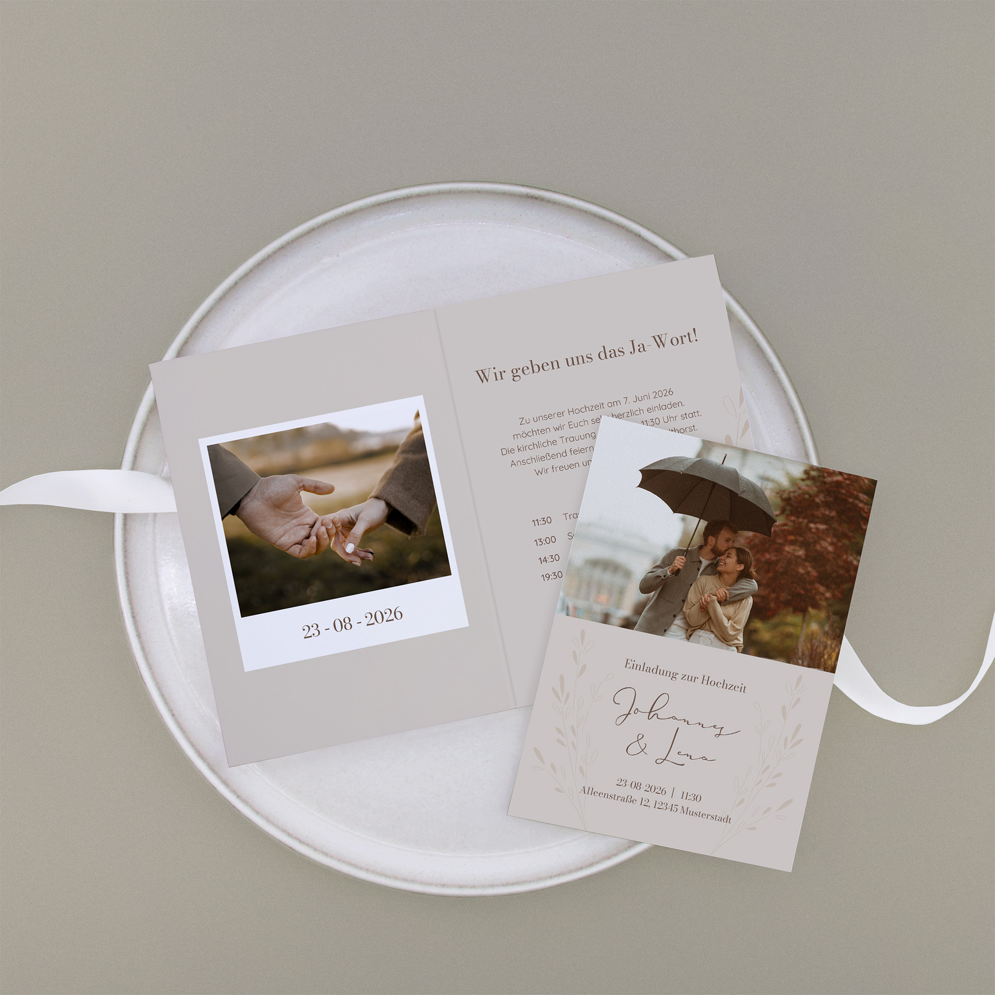 Klappkarte DIN A6 im Hochformat - Vintage - "La Petal Bird"