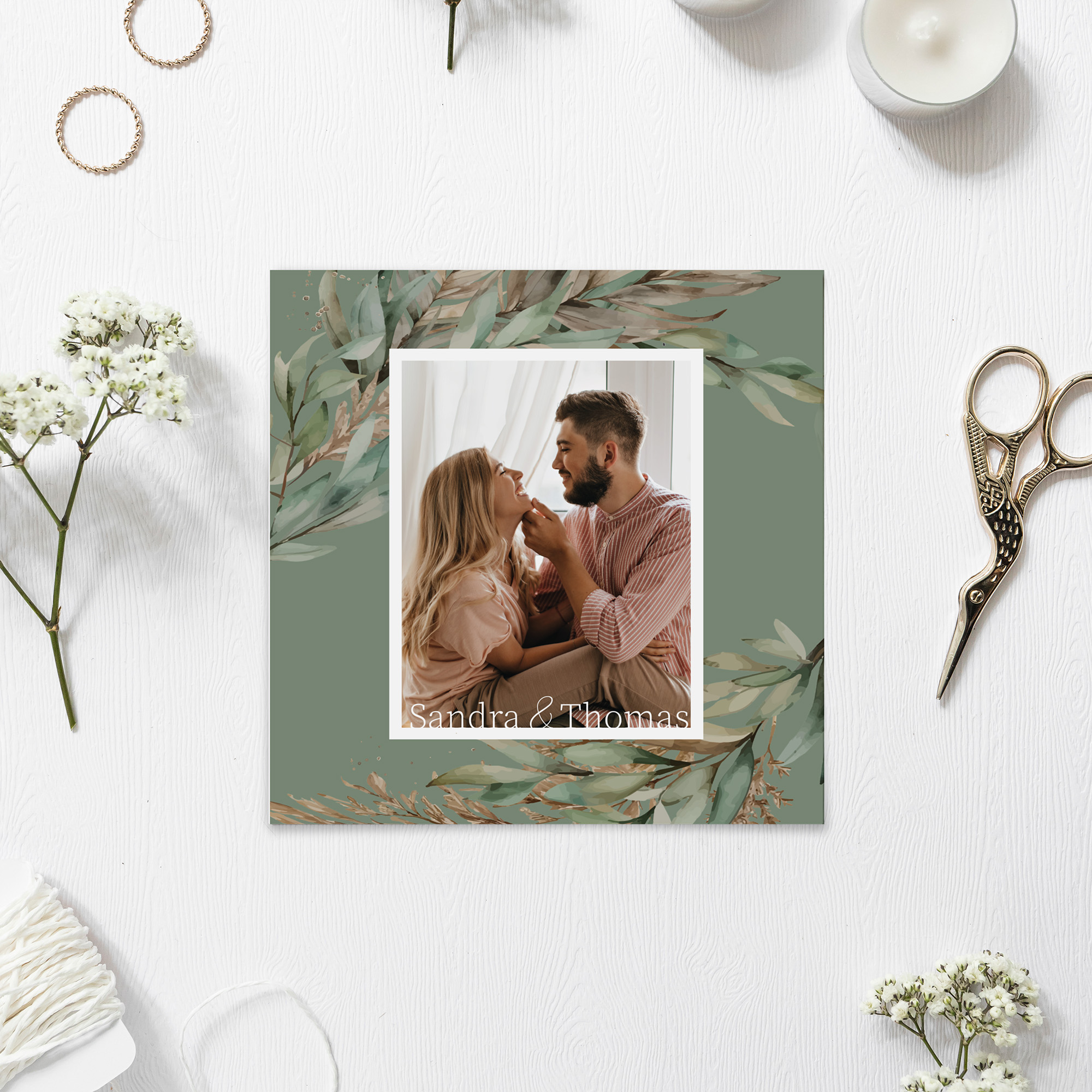 Postkarte Quadrat 148 x 148 mm - Boho "Rooted Together"