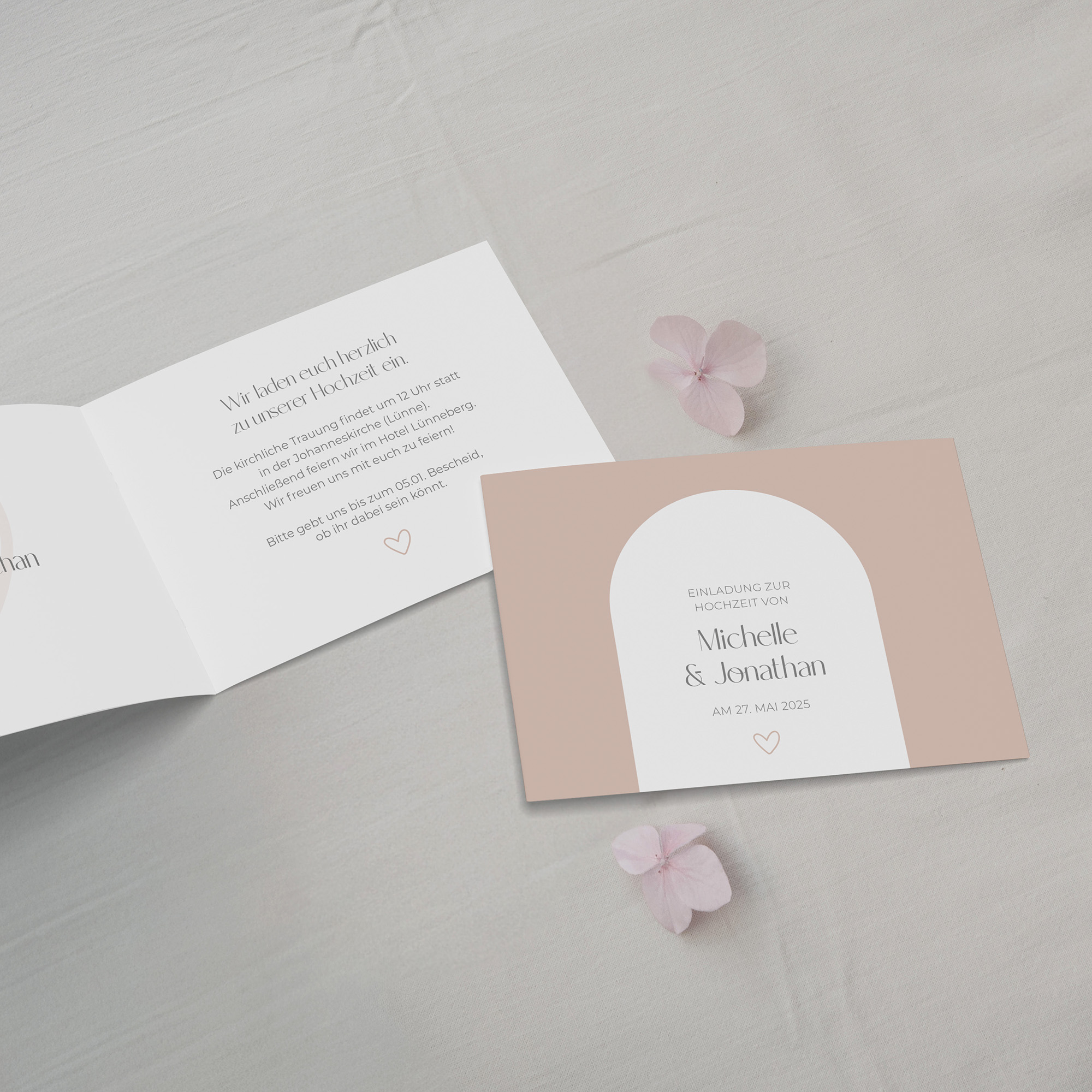 Klappkarte DIN A6 im Querformat - Minimalistisch "Lille"