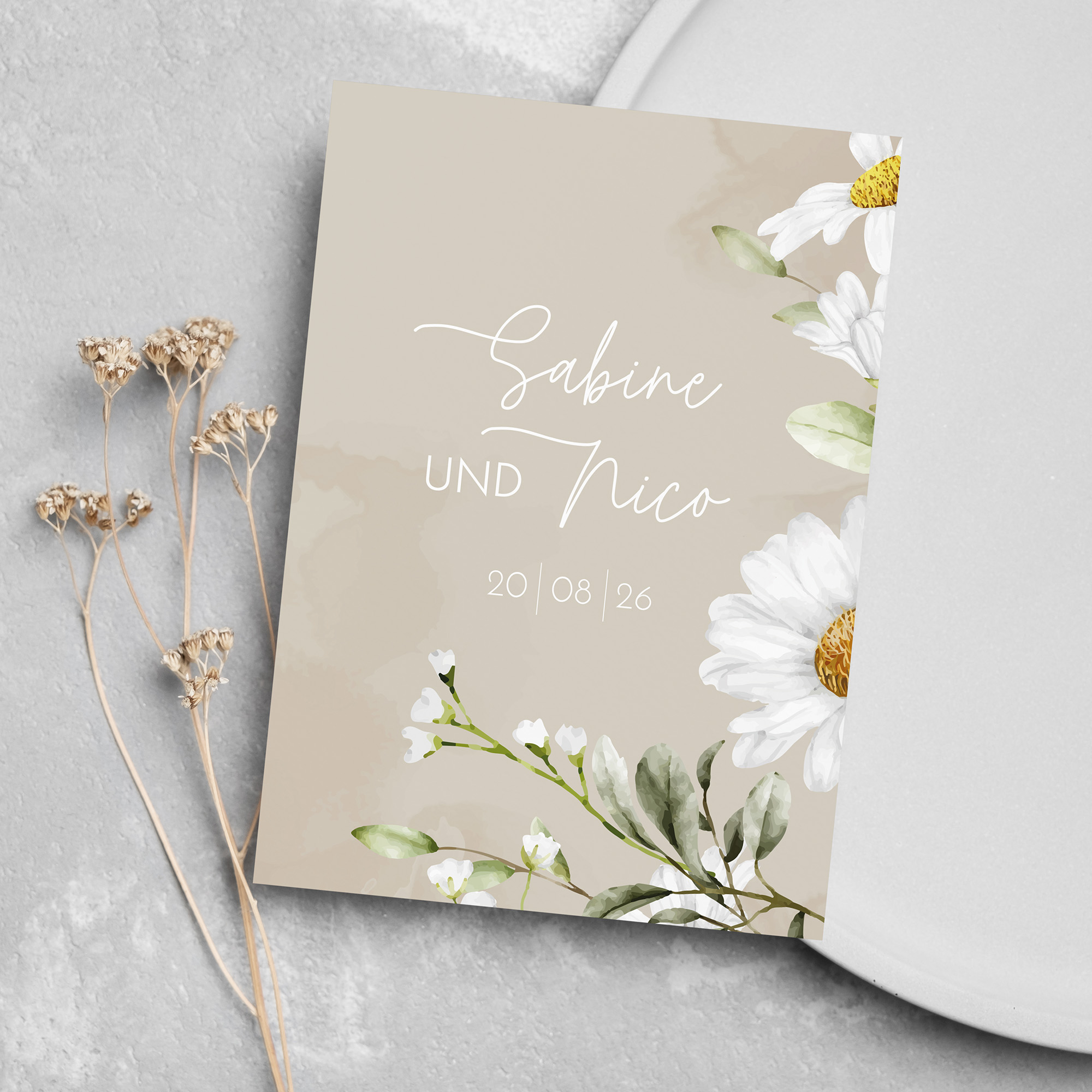 Postkarte DIN A6 im Hochformat - Floral "Daisy Field"