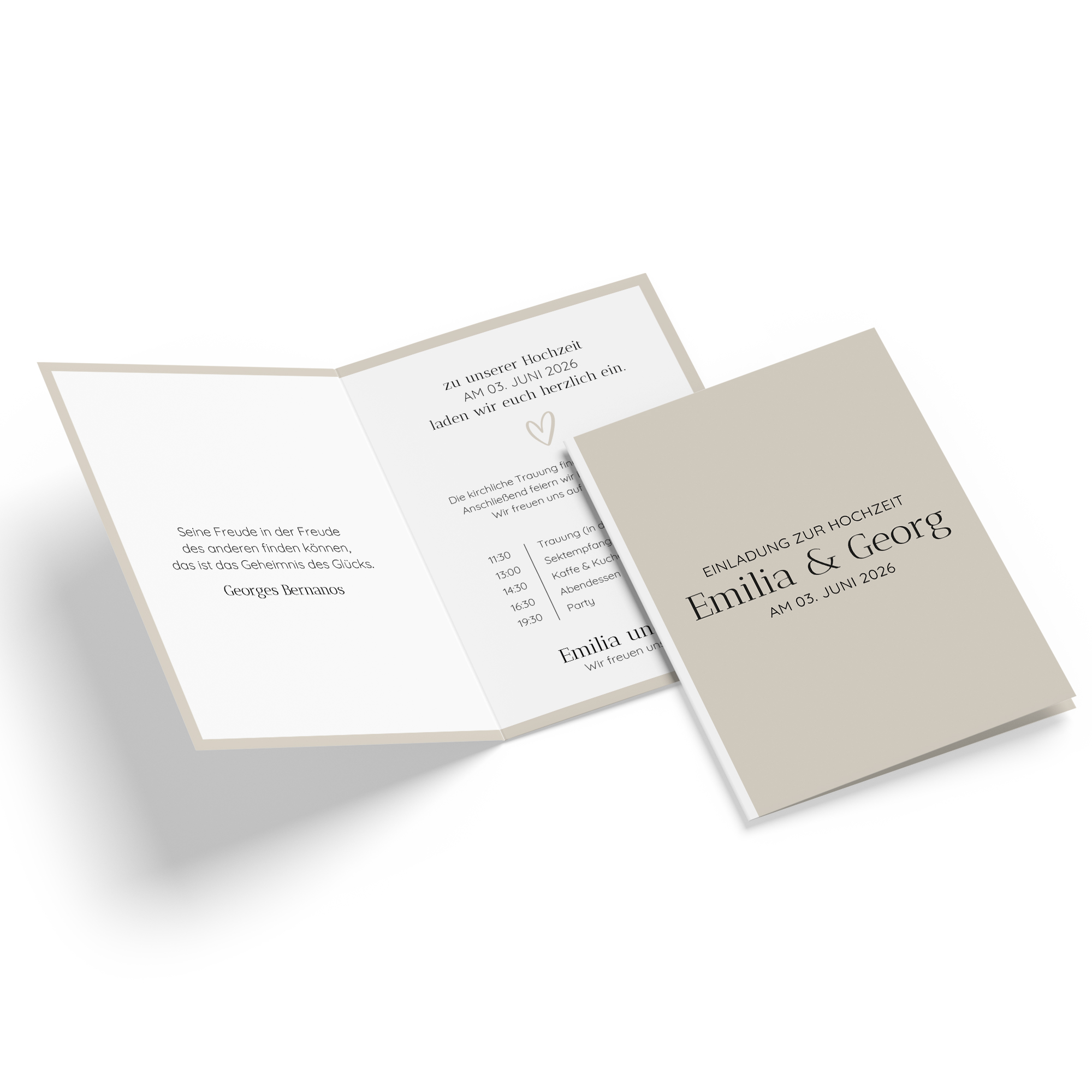 Klappkarte DIN A6 im Hochformat - Minimalistisch "Latte Macchiato"