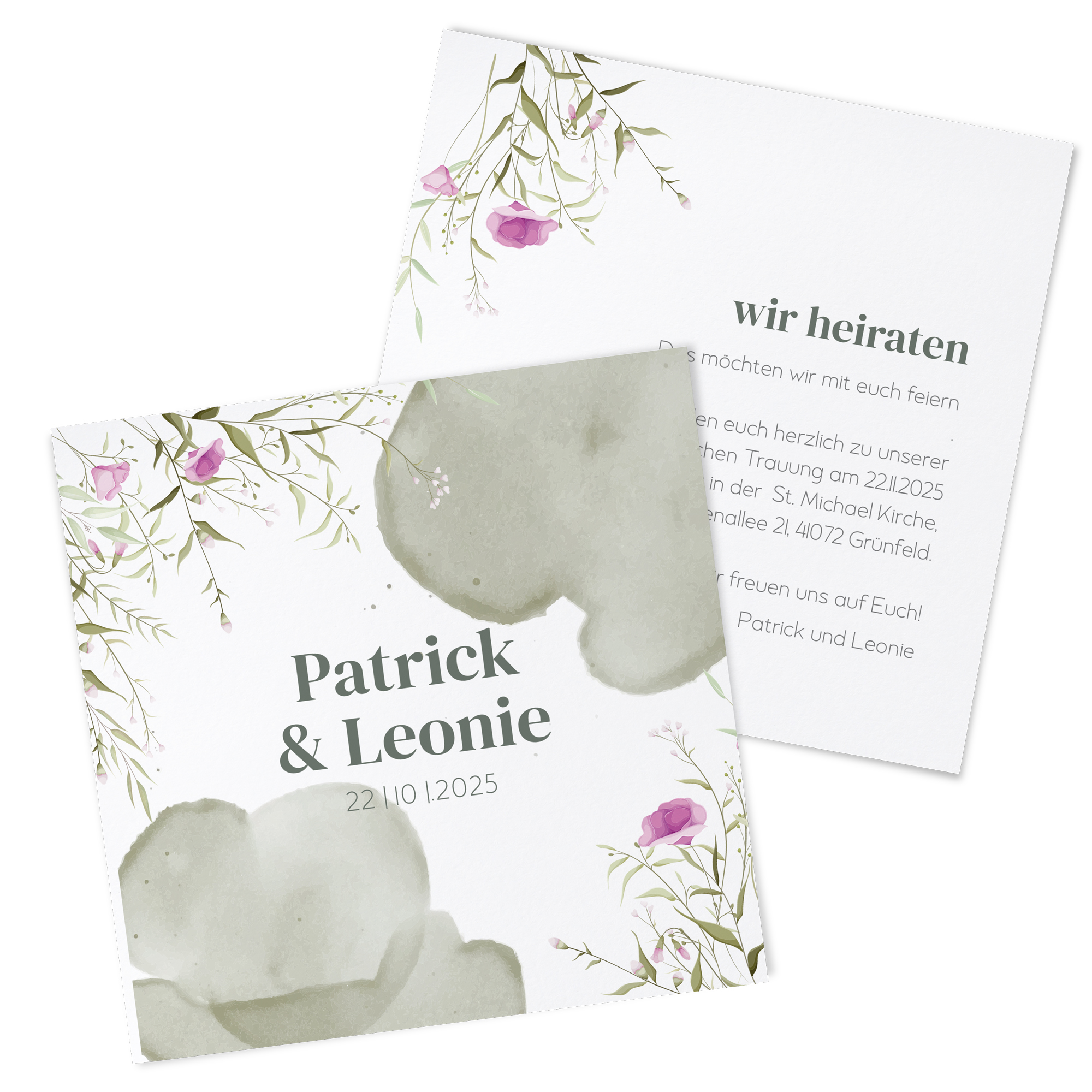 Postkarte Quadrat - Aquarell "Wildflower Garden"