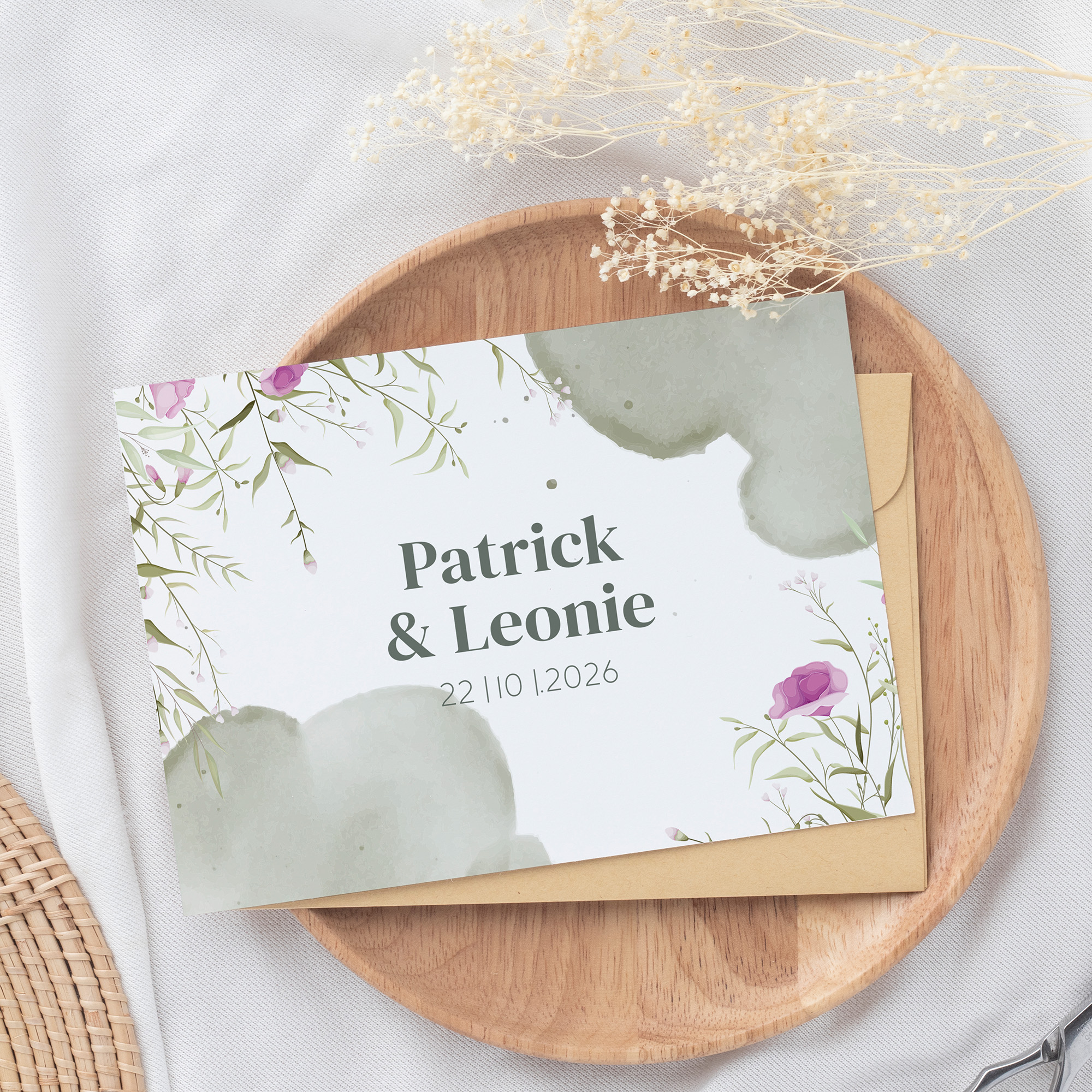 Postkarte DIN A6 im Querformat - Aquarell "Wildflower Garden"