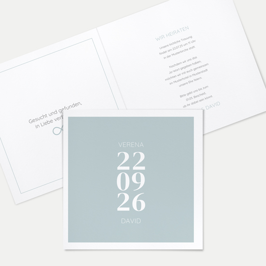 Klappkarte Quadratisch 148 x 148 mm - Minimalistisch "Lisbon"