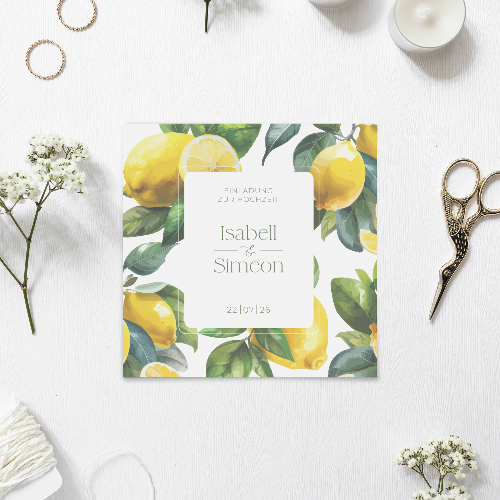 Postkarte Quadrat 148 x 148 mm - Floral "Tuscan Bloom"