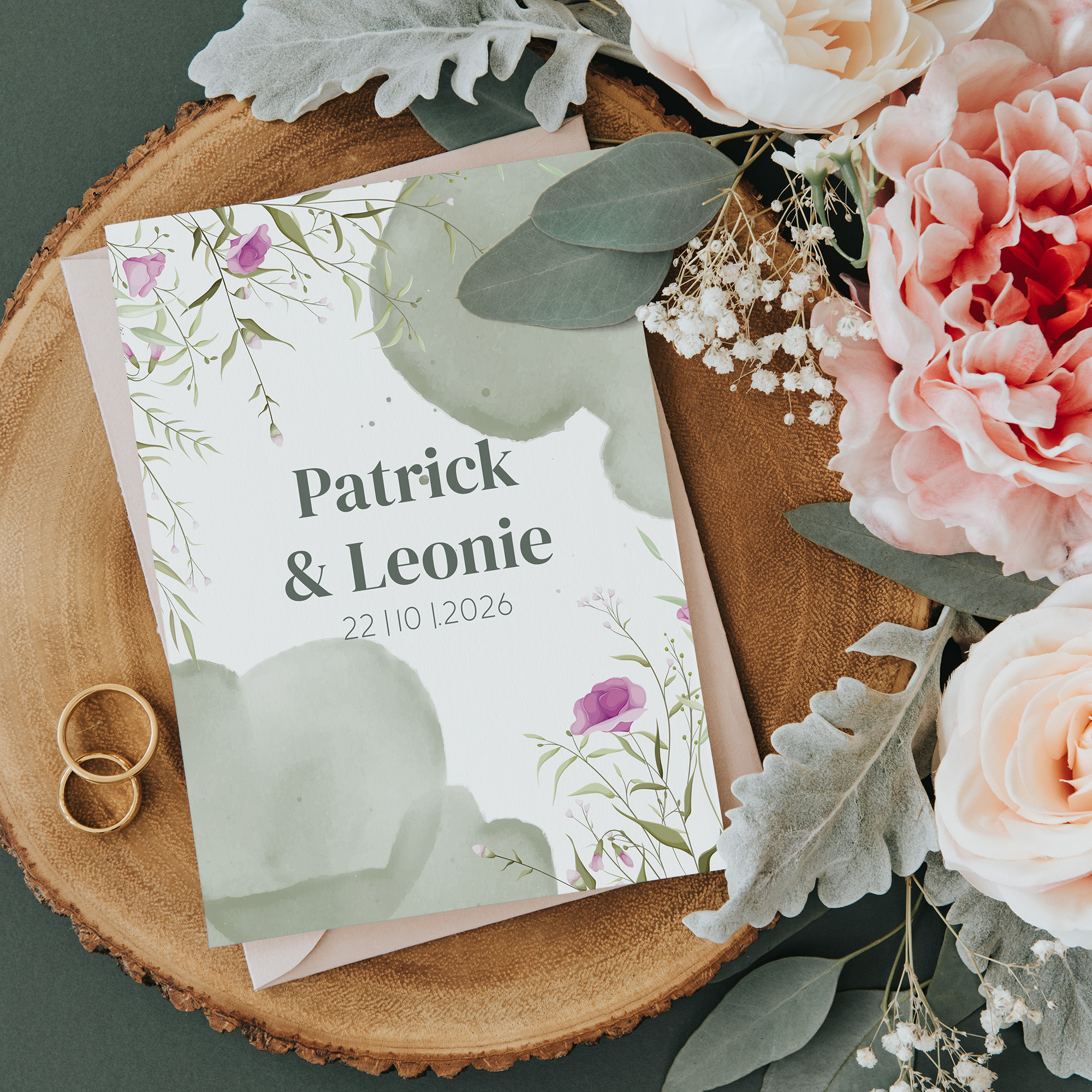 Postkarte DIN A6 im Hochformat - Aquarell "Wildflower Garden"