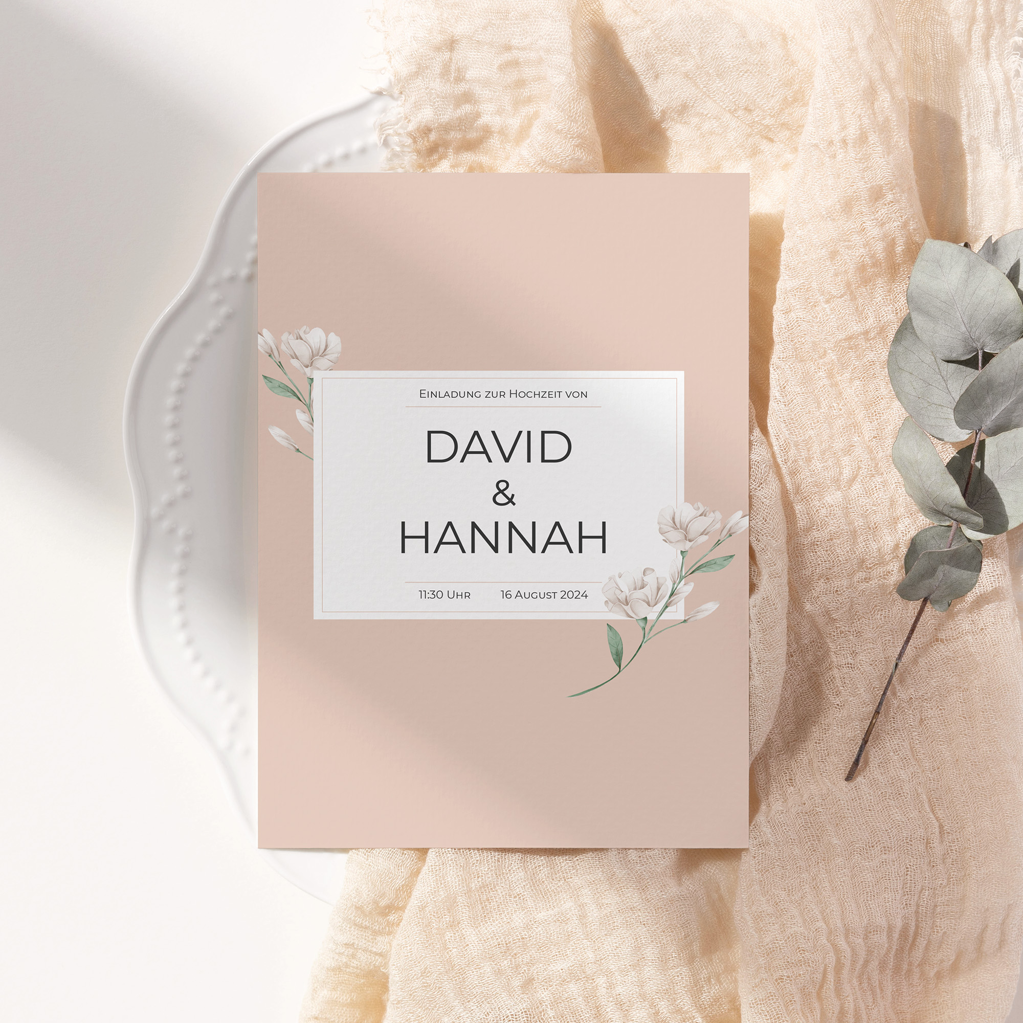 Postkarte DIN A6 im Hochformat - Floral "Neutral Florals"