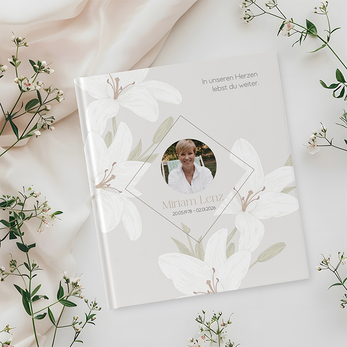 Kondolenzbuch - White Lily